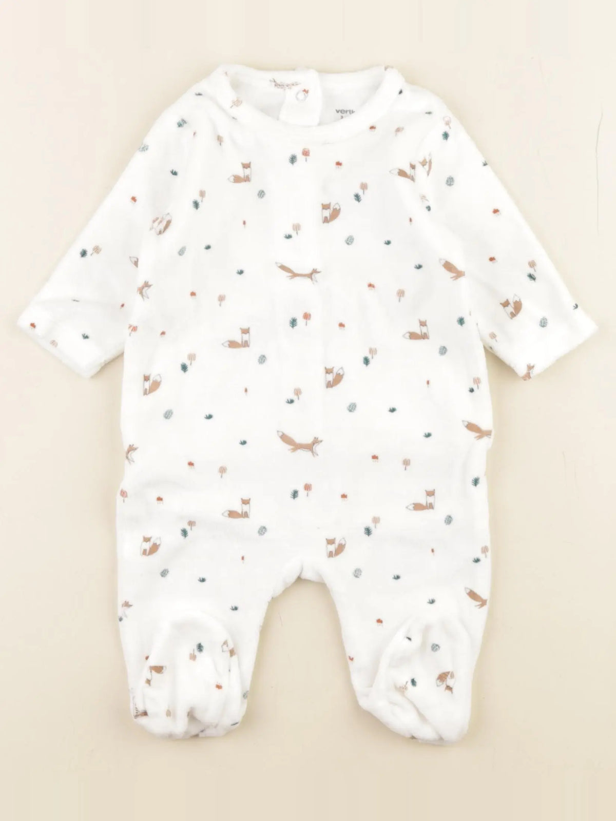 Vertbaudet - pyjama velours blanc - 3 mois