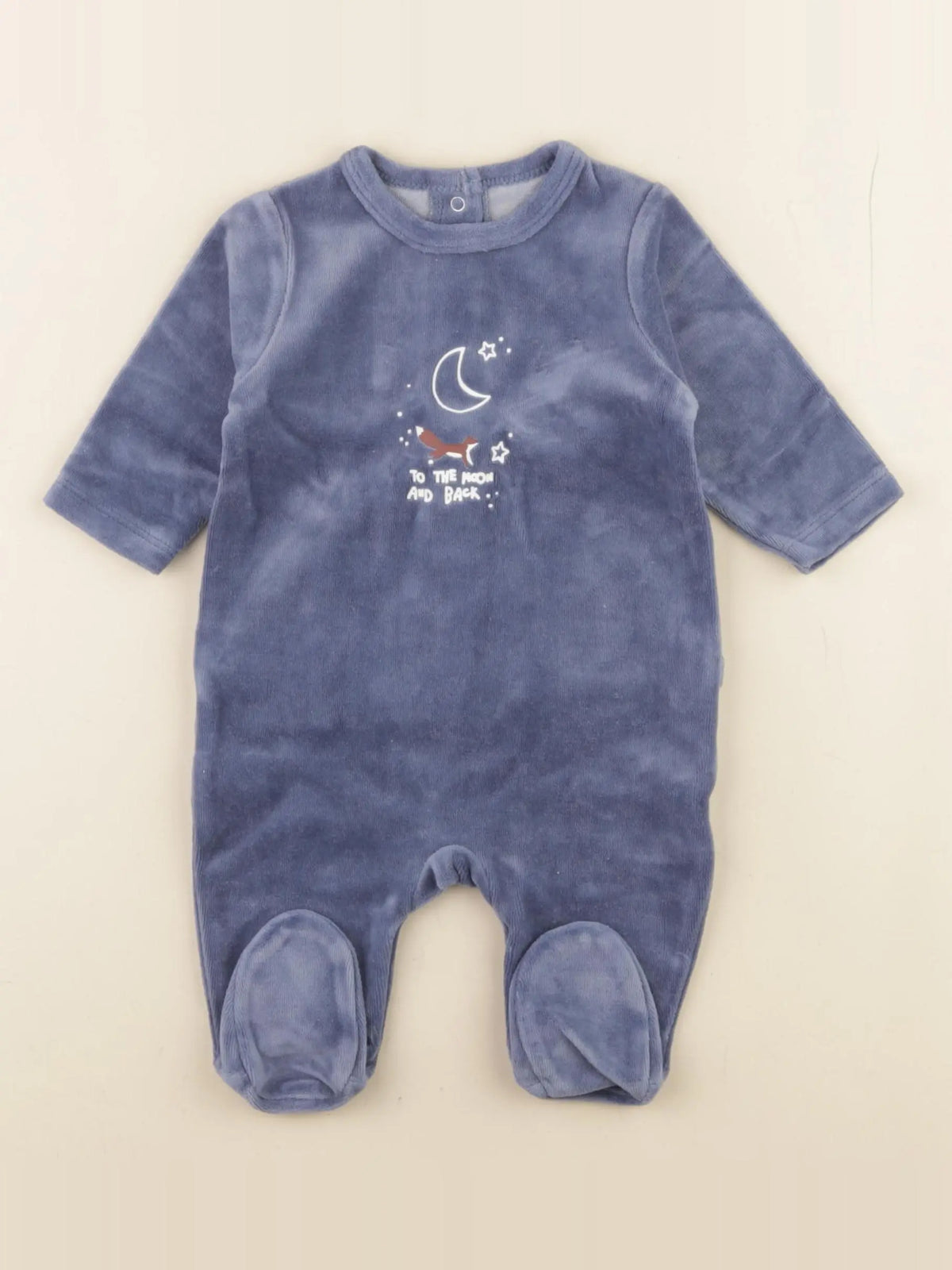 Vertbaudet - pyjama velours bleu - 3 mois