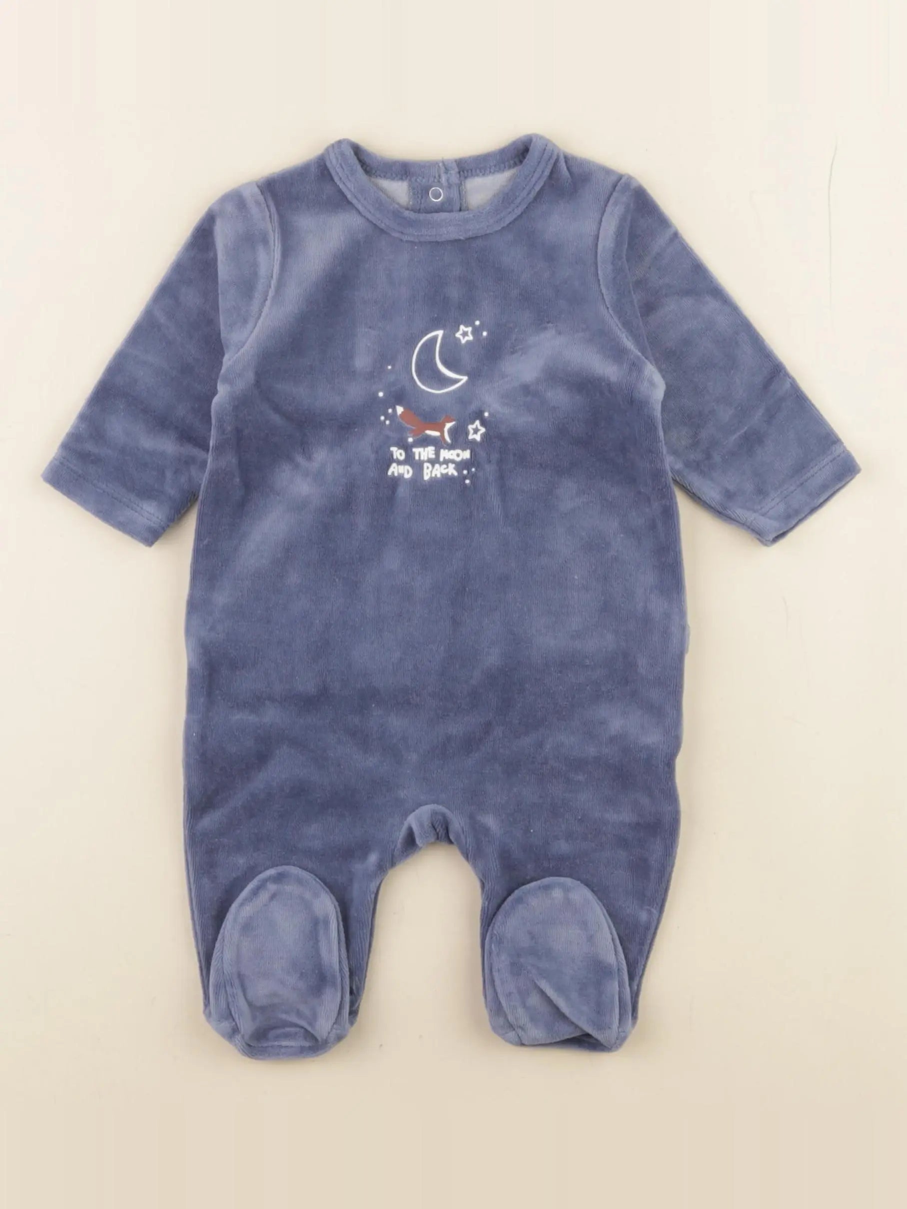 Vertbaudet - pyjama velours bleu - 3 mois
