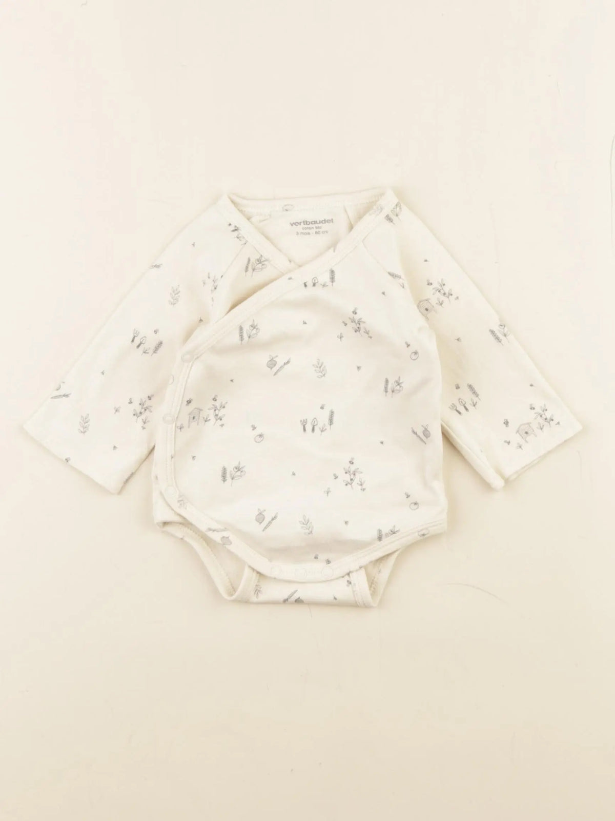 Vertbaudet - body beige - 3 mois