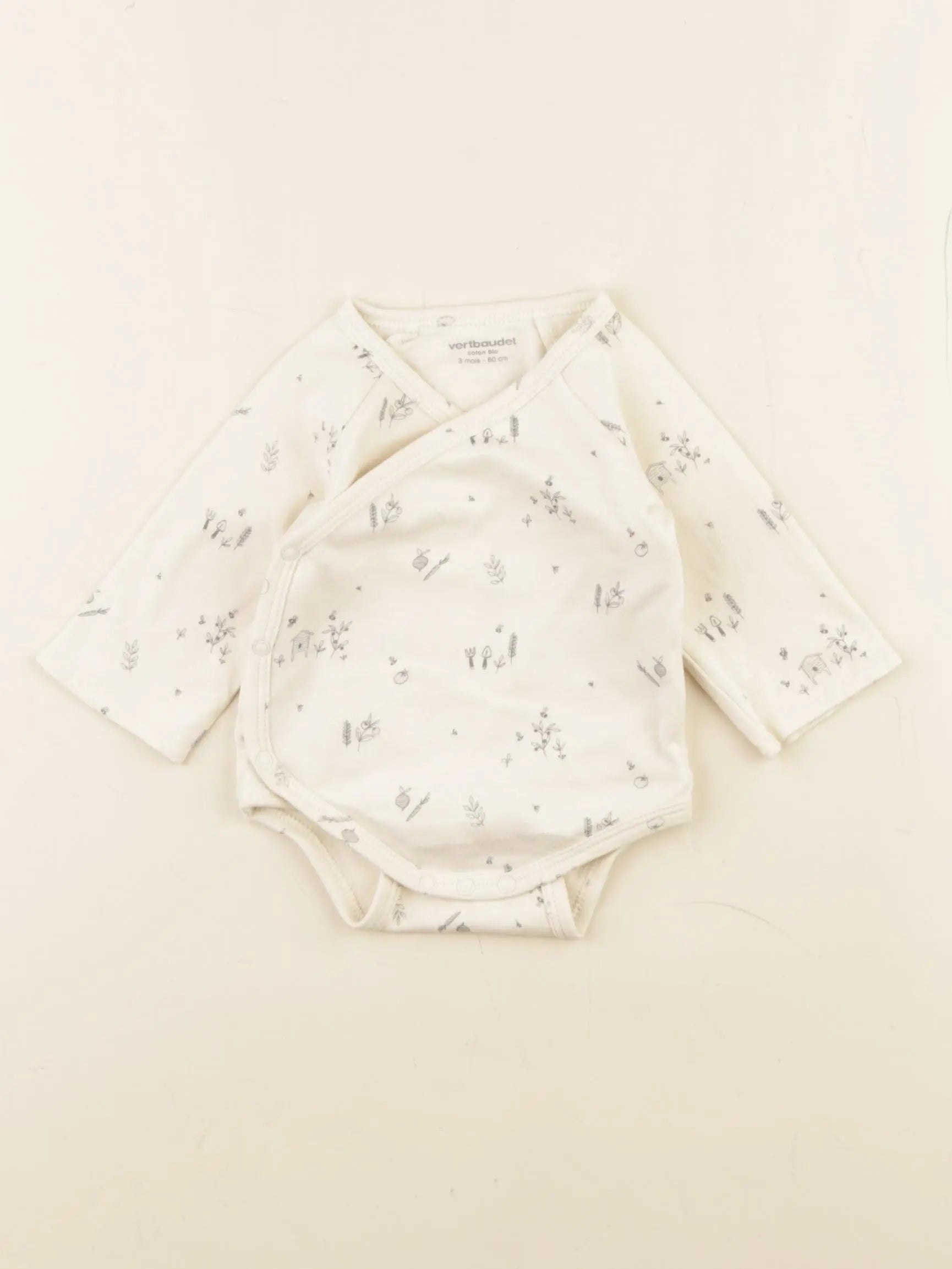Vertbaudet - body beige - 3 mois
