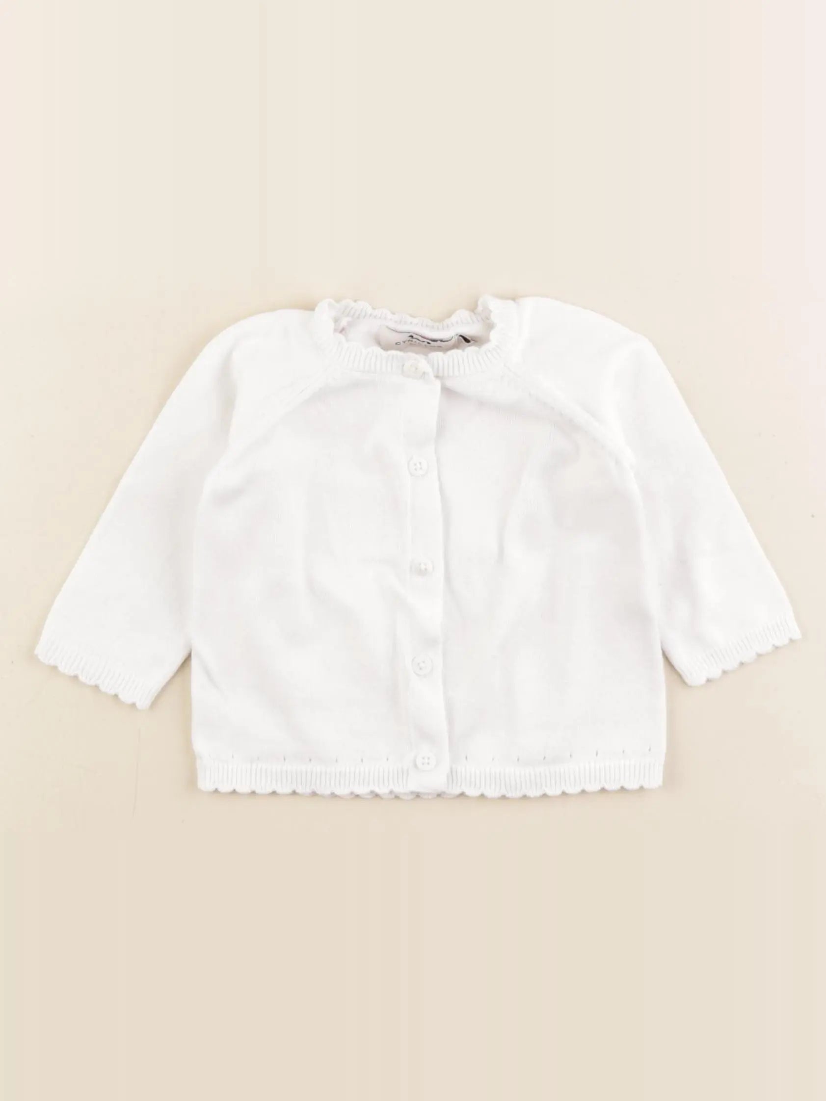 Cyrillus - gilet blanc - 6 mois