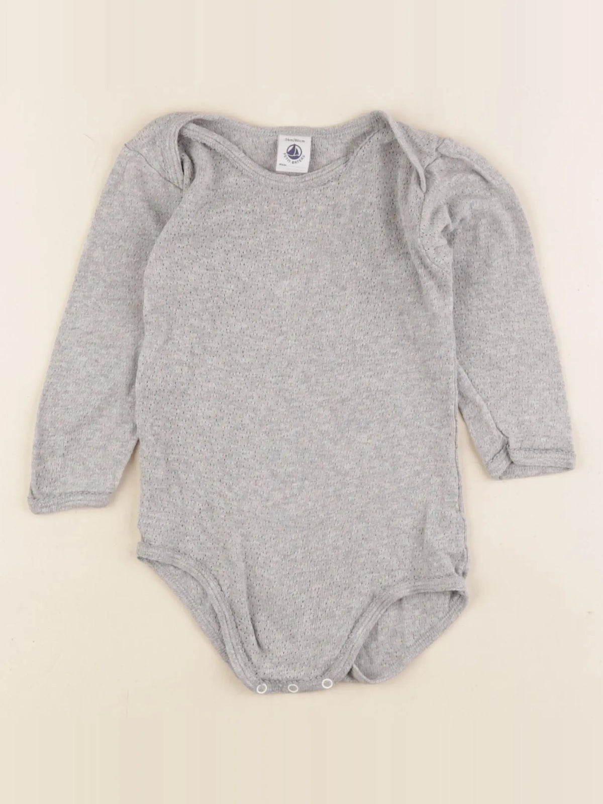 Petit Bateau - body gris - 24 mois