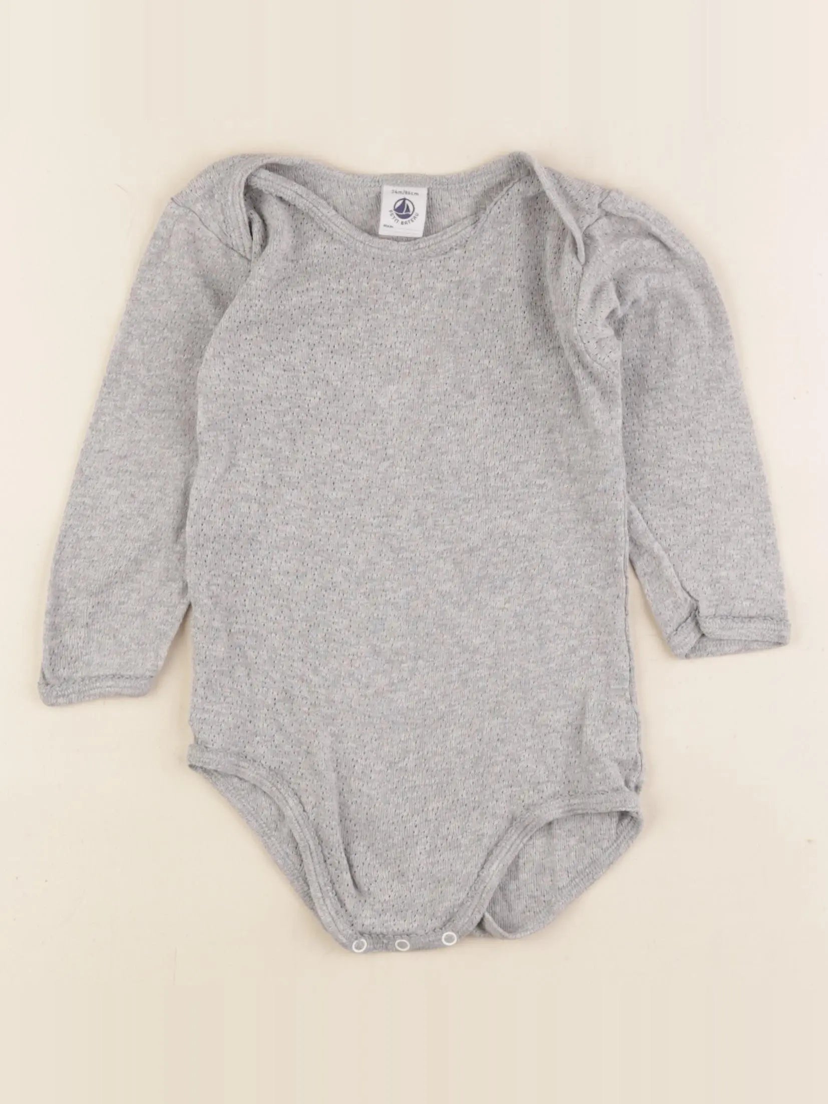 Petit Bateau - body gris - 24 mois