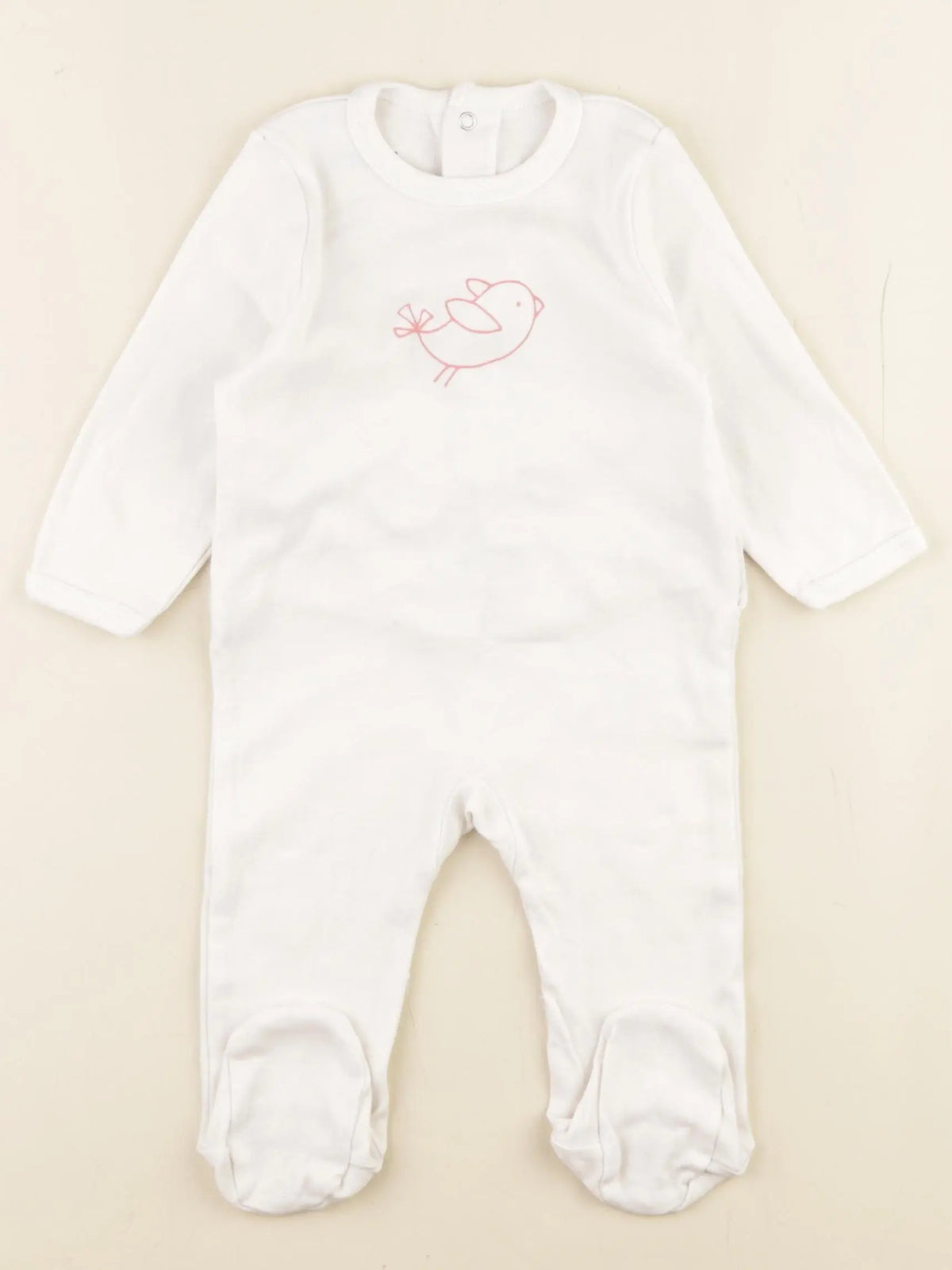 Vertbaudet - pyjama coton blanc - 6 mois