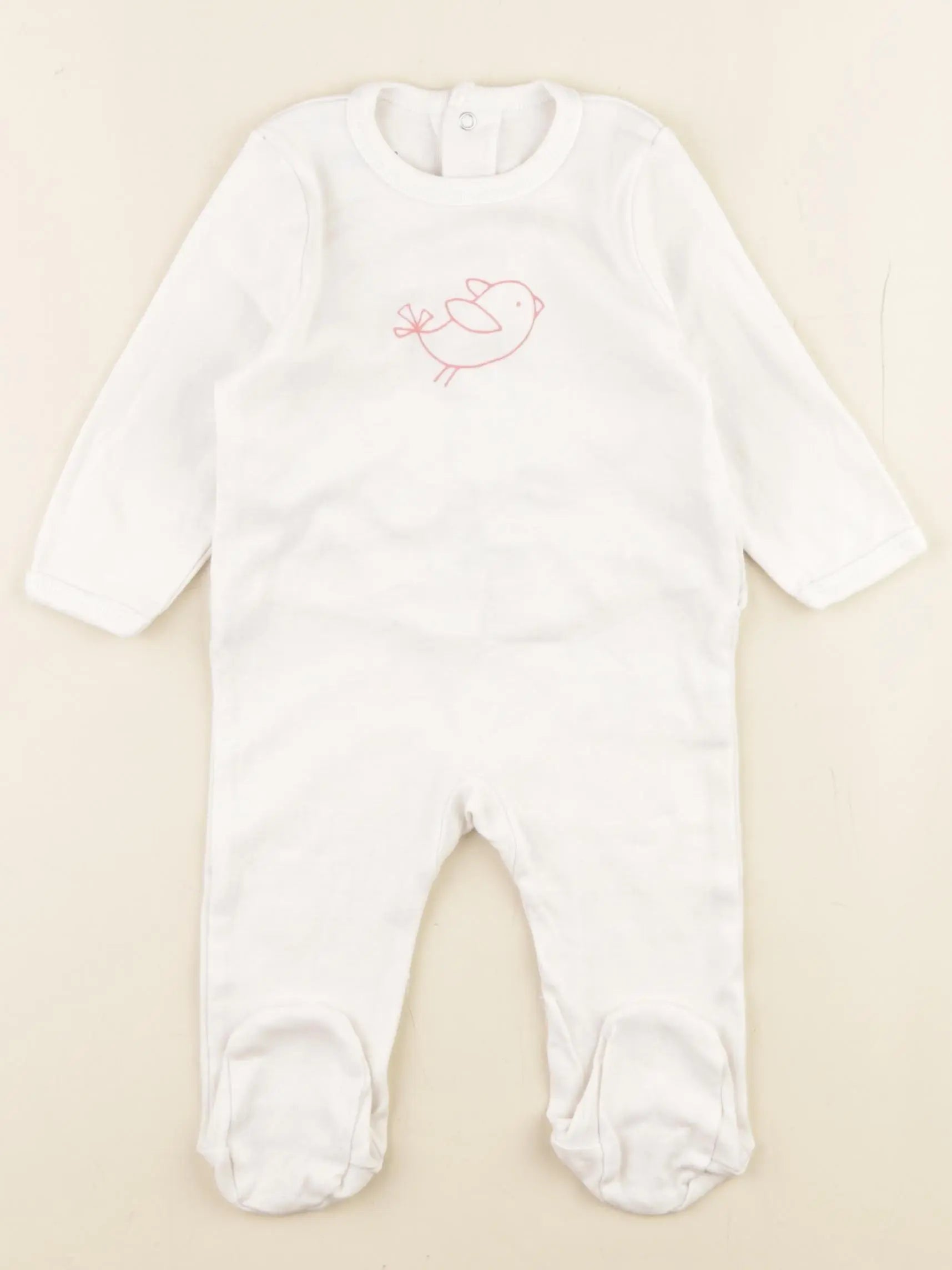 Vertbaudet - pyjama coton blanc - 6 mois