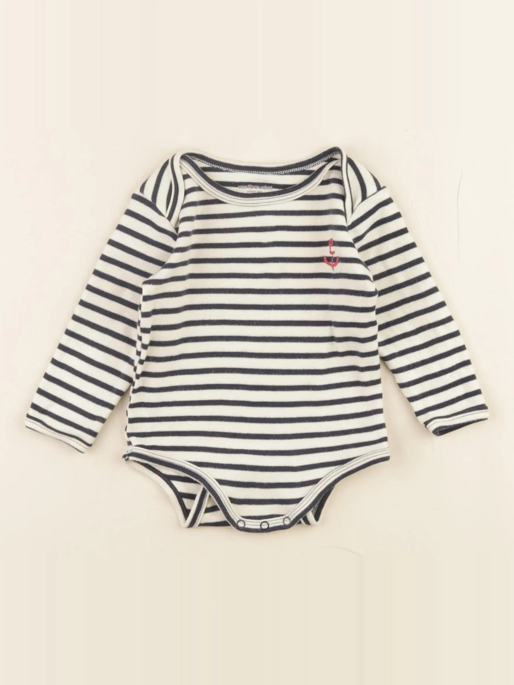 Vertbaudet - body beige, bleu - 12 mois