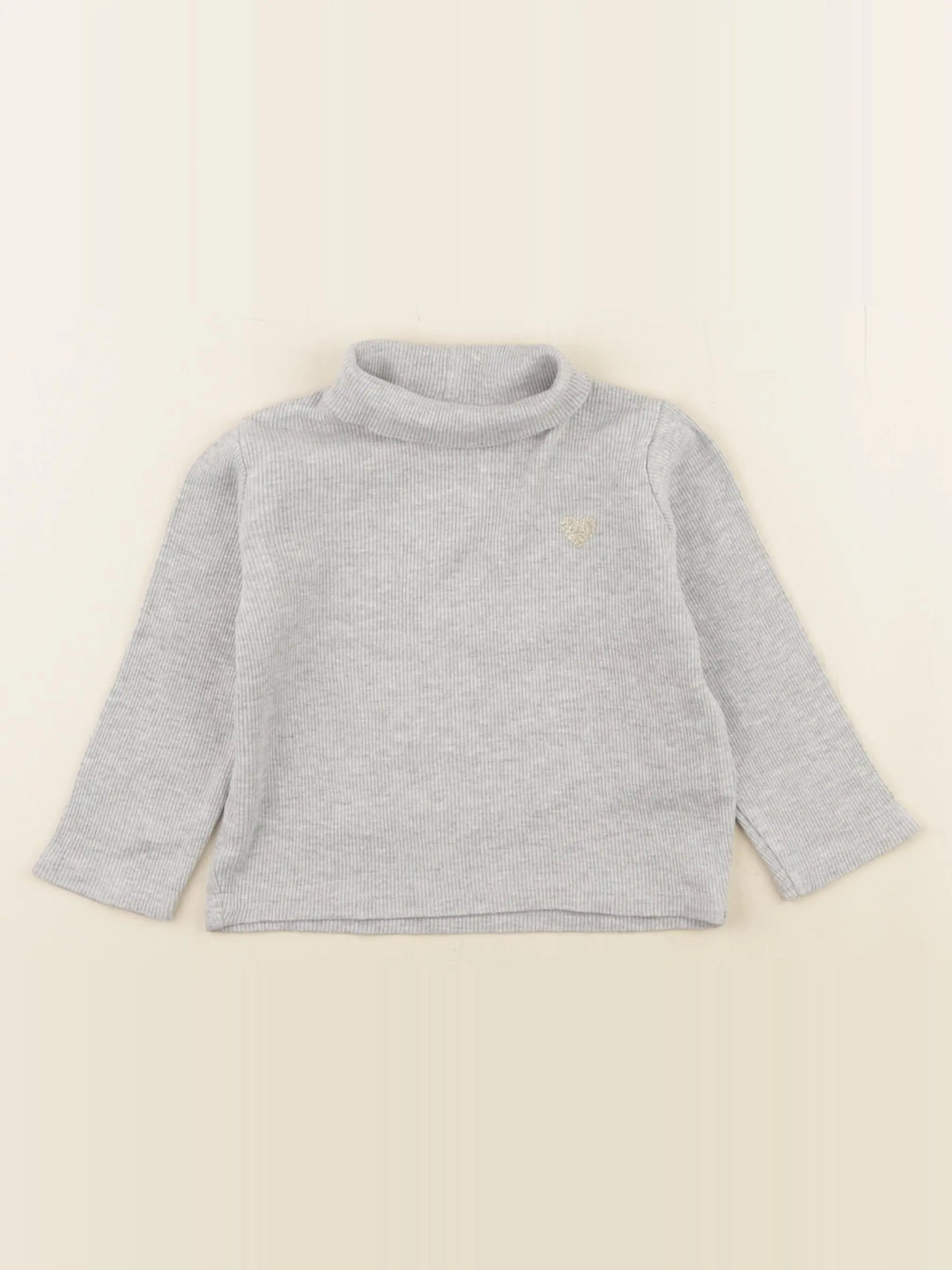Vertbaudet - sous-pull gris, or - 3 ans