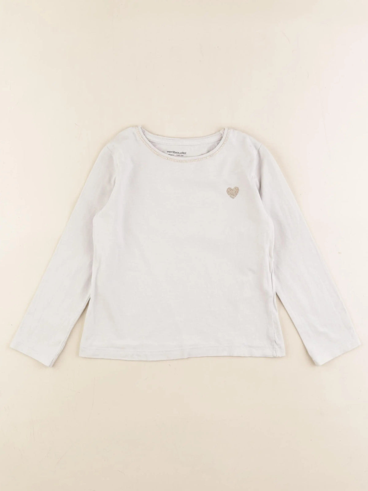 Vertbaudet - tee-shirt beige, or - 4 ans