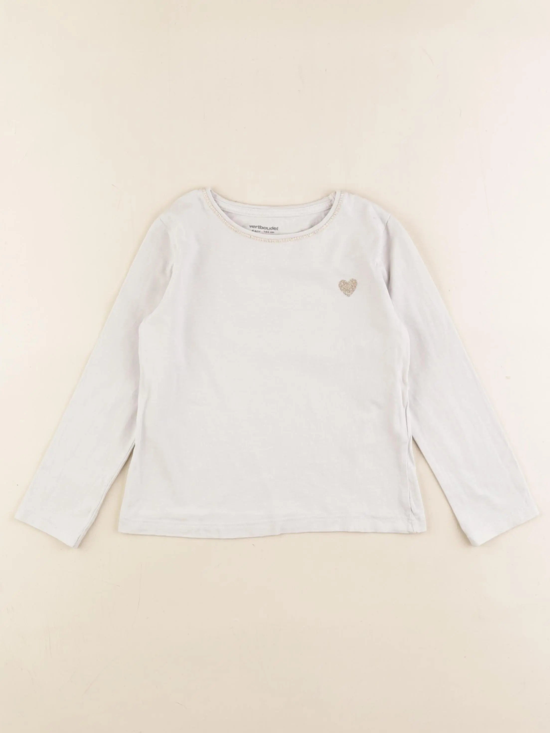Vertbaudet - tee-shirt beige, or - 4 ans