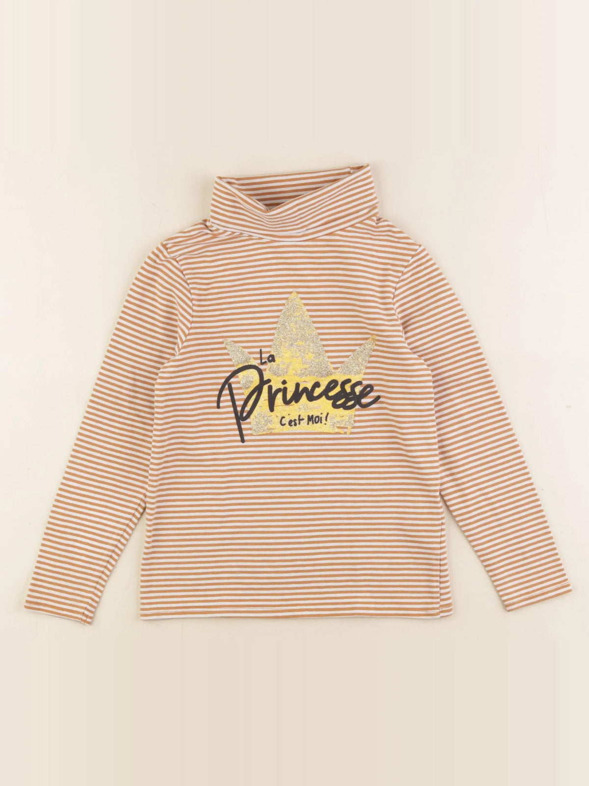 Vertbaudet - sous-pull jaune, blanc - 6 ans