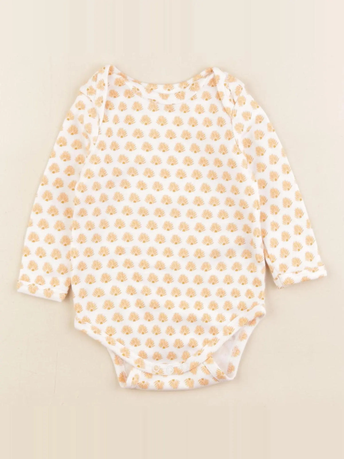 Vertbaudet - body blanc, orange - 6 mois