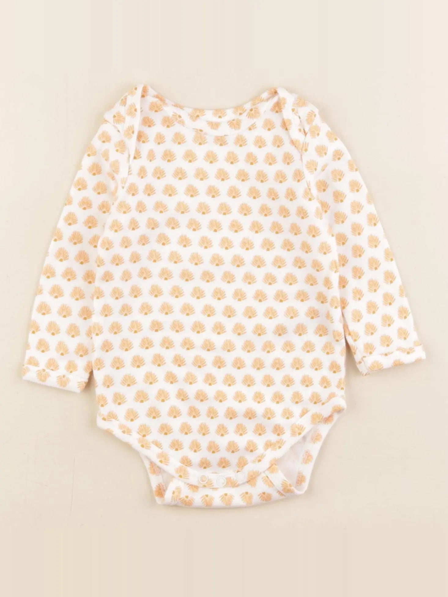 Vertbaudet - body blanc, orange - 6 mois