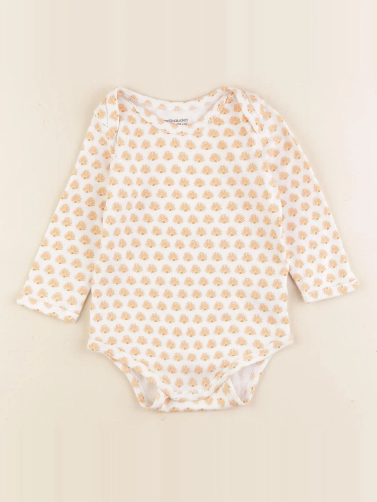 Vertbaudet - body blanc, orange - 12 mois