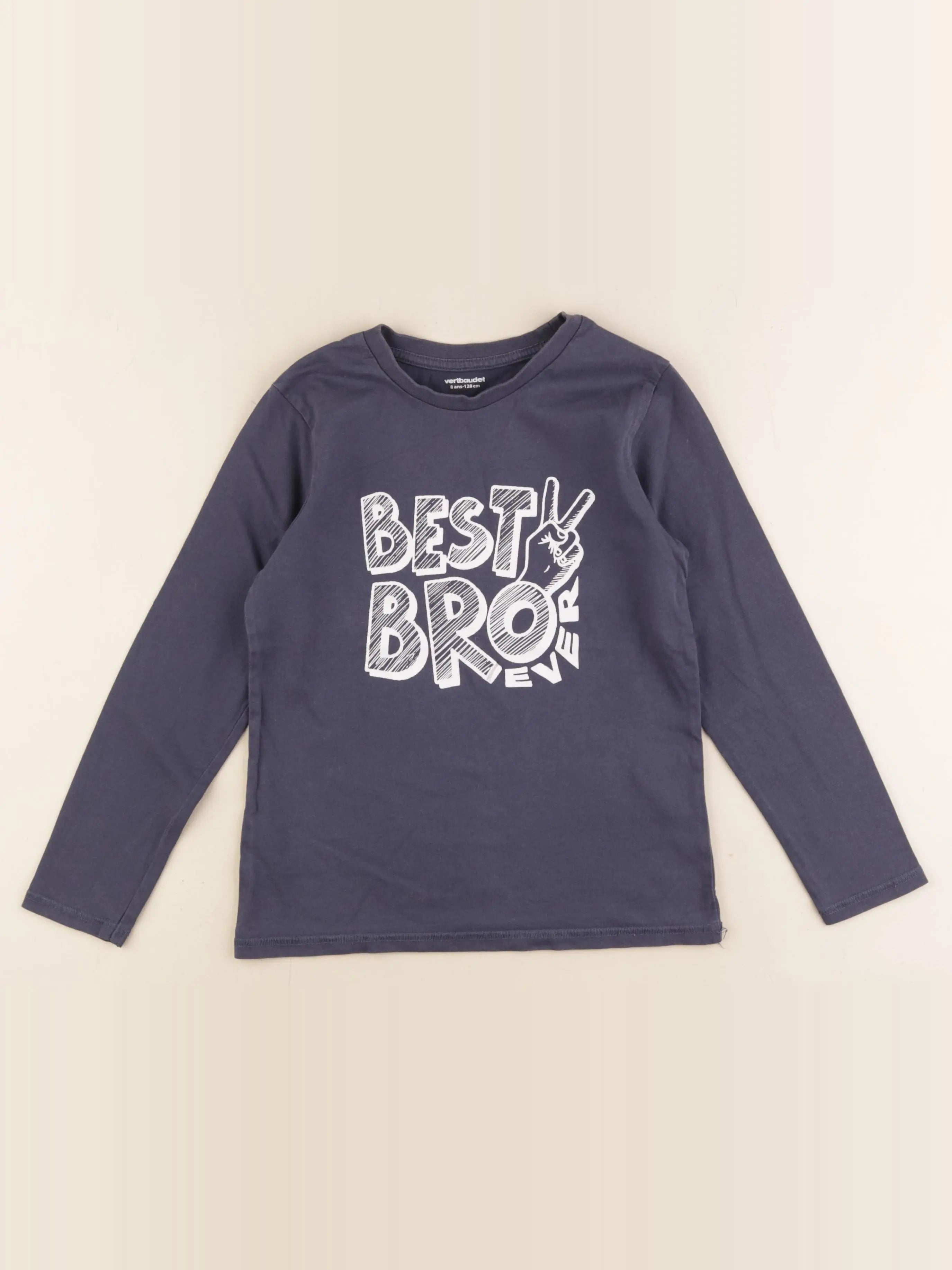 Vertbaudet - tee-shirt bleu - 8 ans