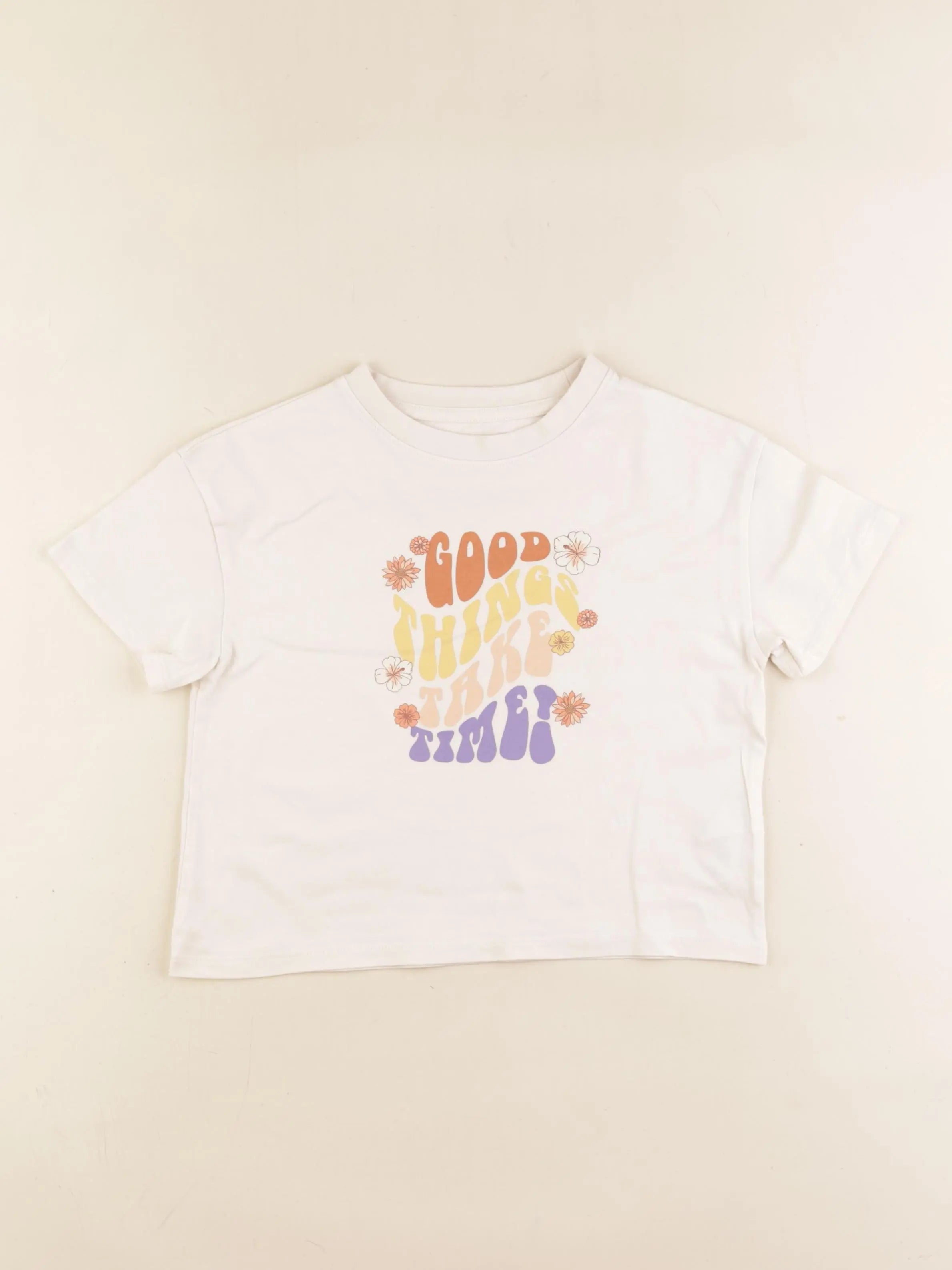 Vertbaudet - tee-shirt beige - 6 ans