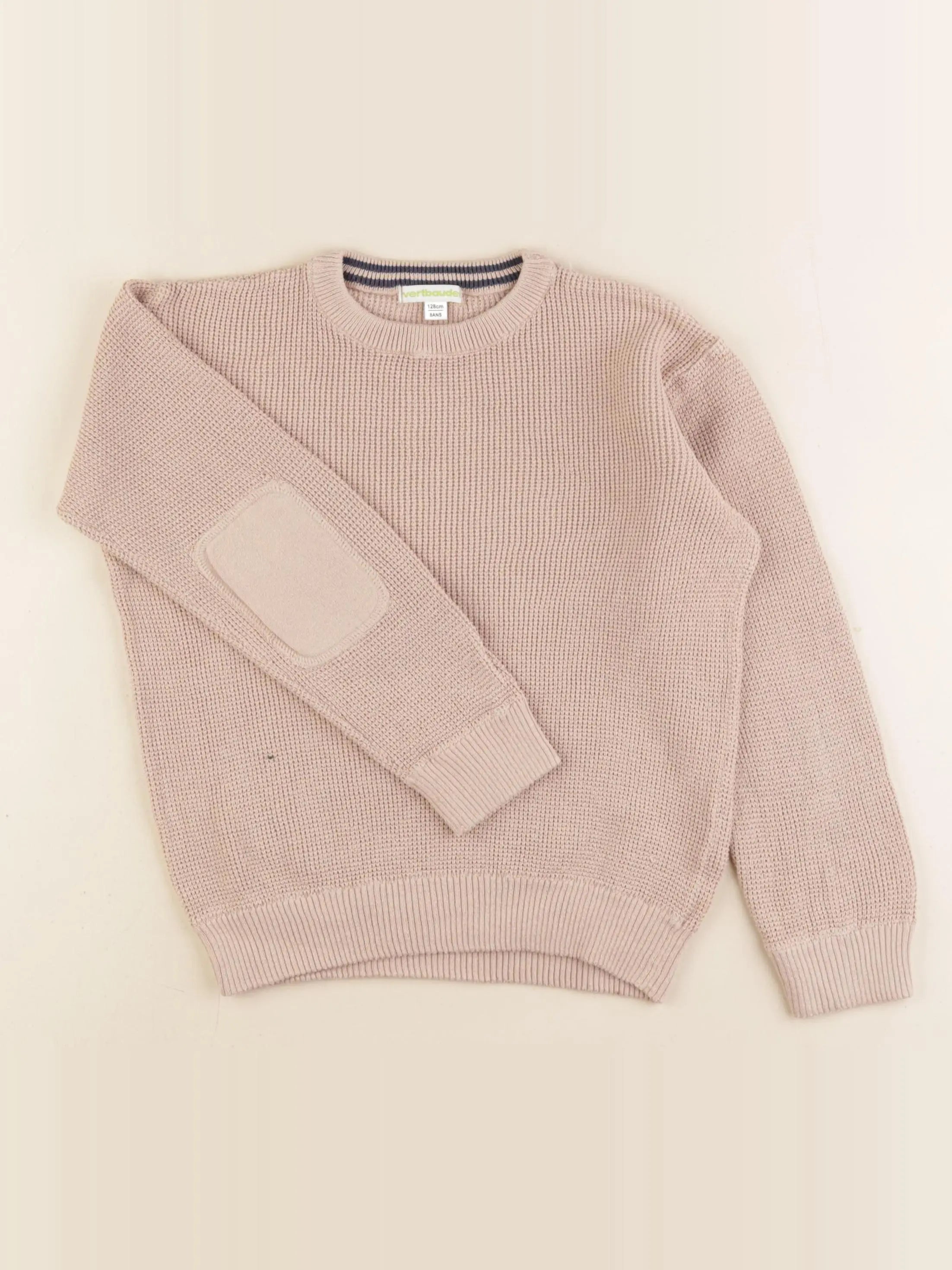 Vertbaudet - pull beige - 8 ans