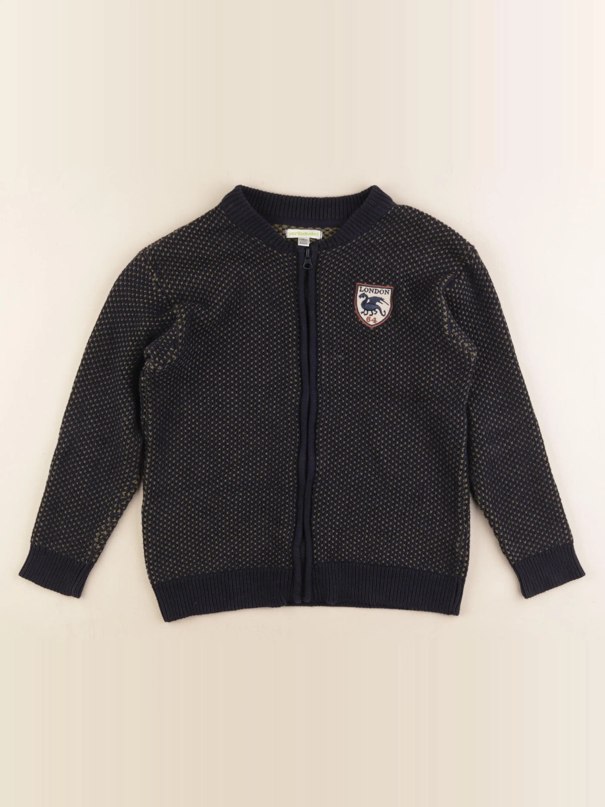 Vertbaudet - gilet bleu, vert - 8 ans