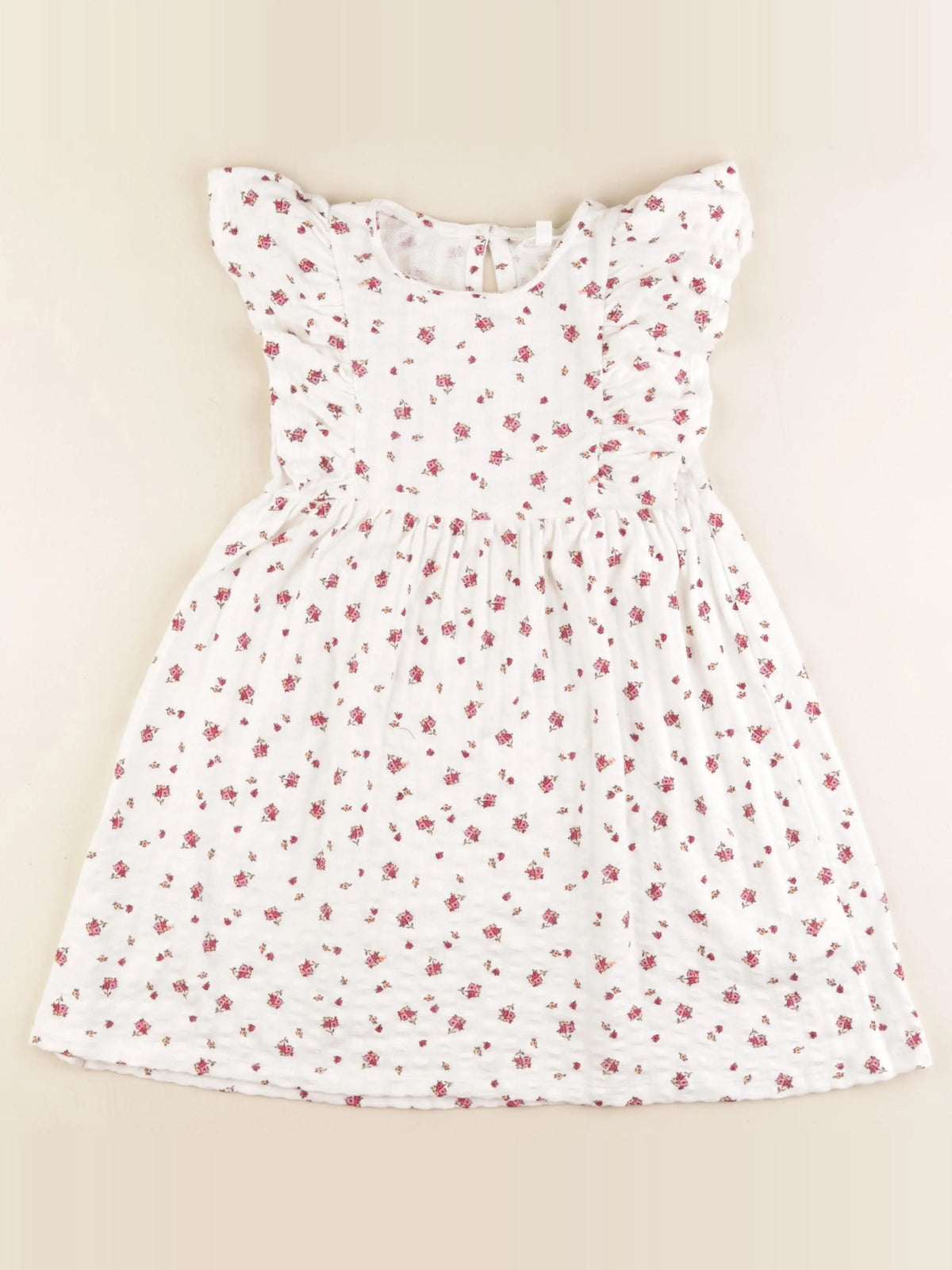 Vertbaudet - robe blanc, rose - 6 ans