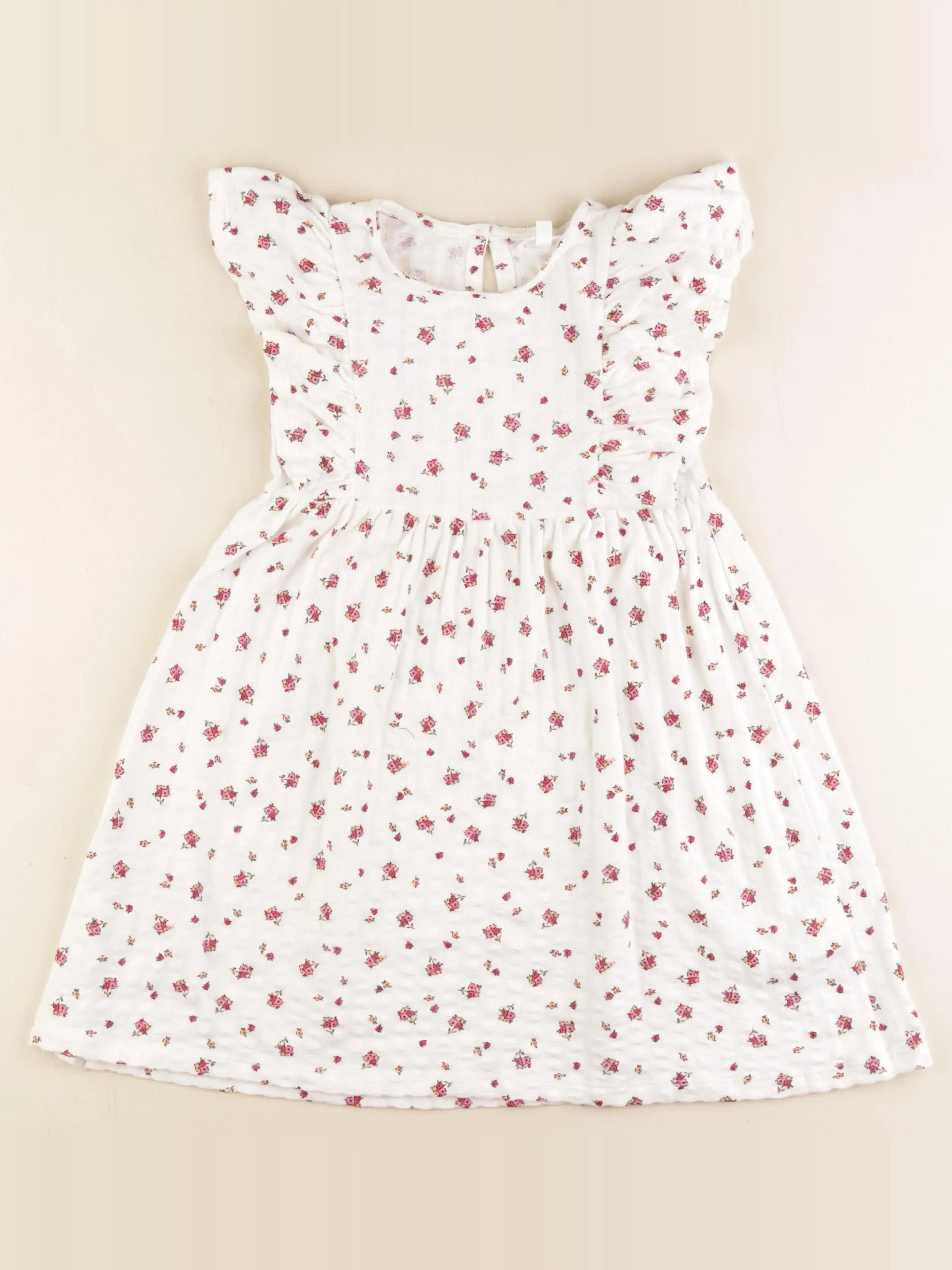 Vertbaudet - robe blanc, rose - 6 ans