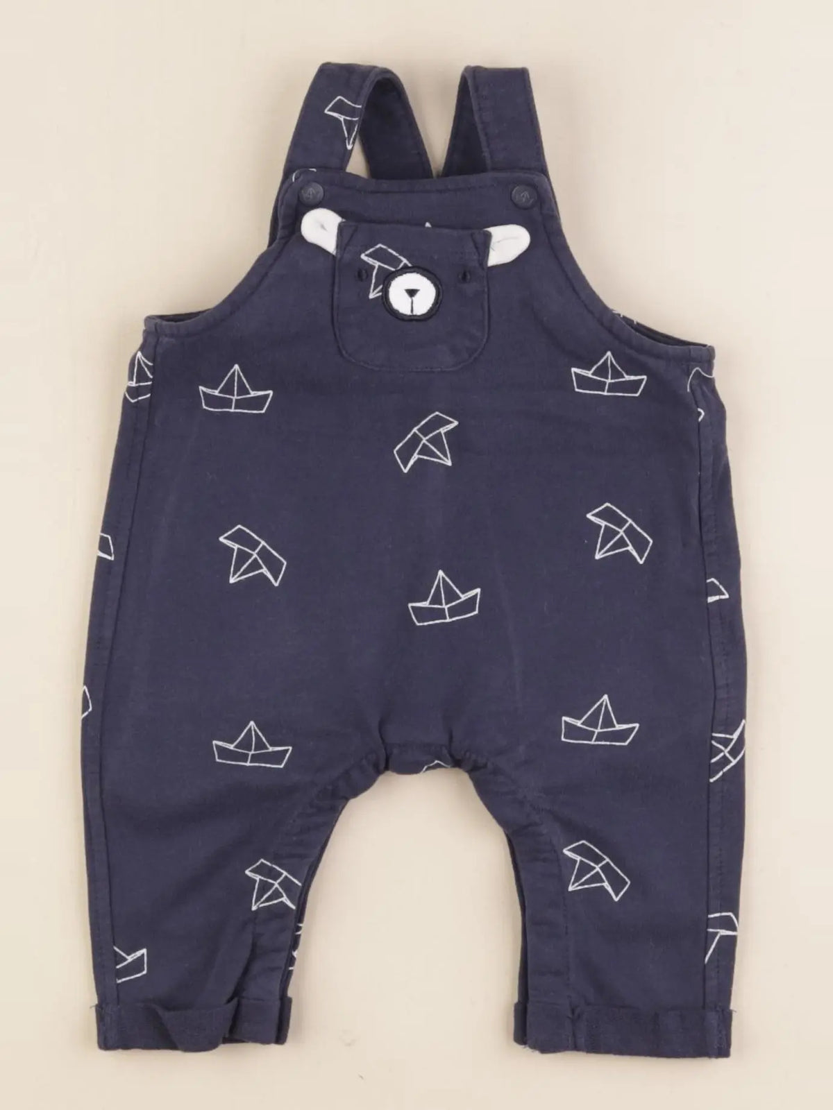 Vertbaudet - combinaison bleu, blanc - 3 mois