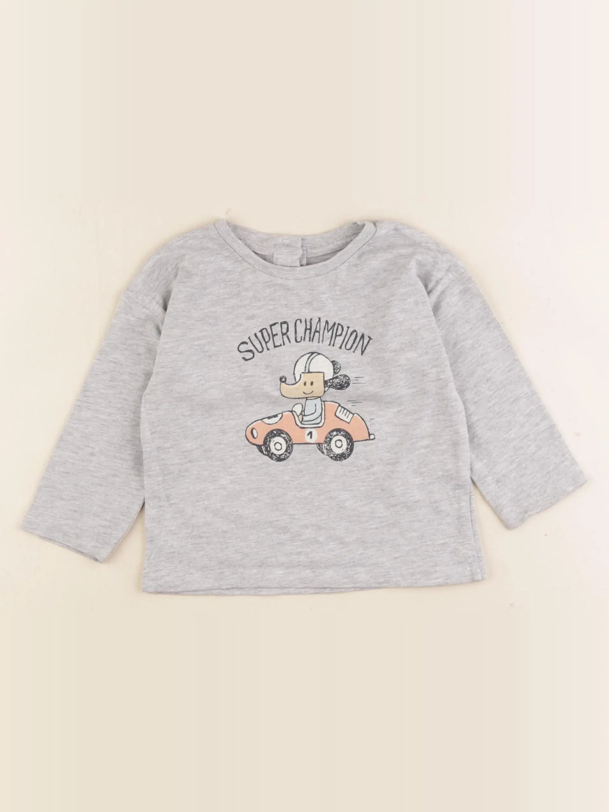 Vertbaudet - tee-shirt gris - 12 mois