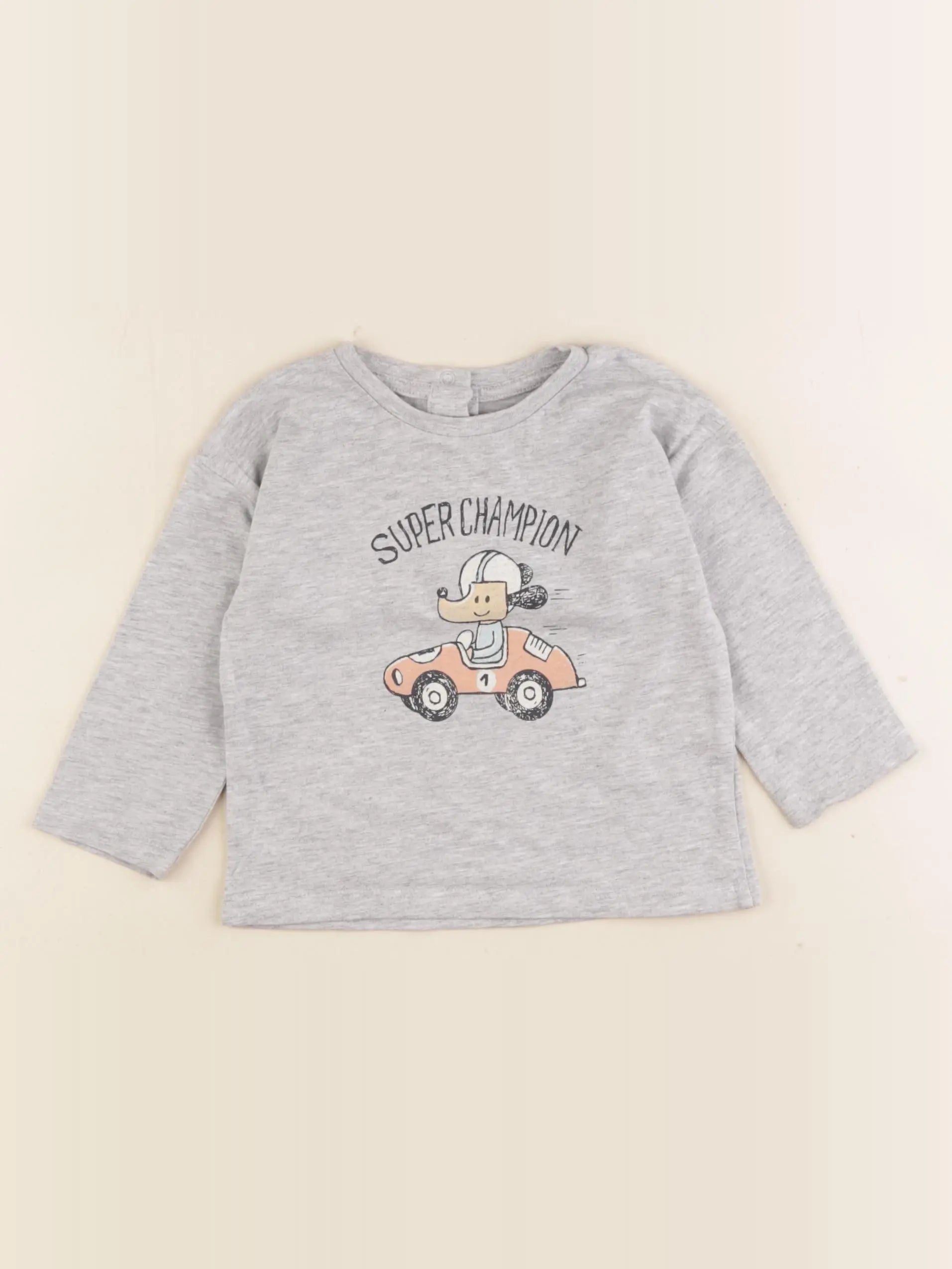 Vertbaudet - tee-shirt gris - 12 mois