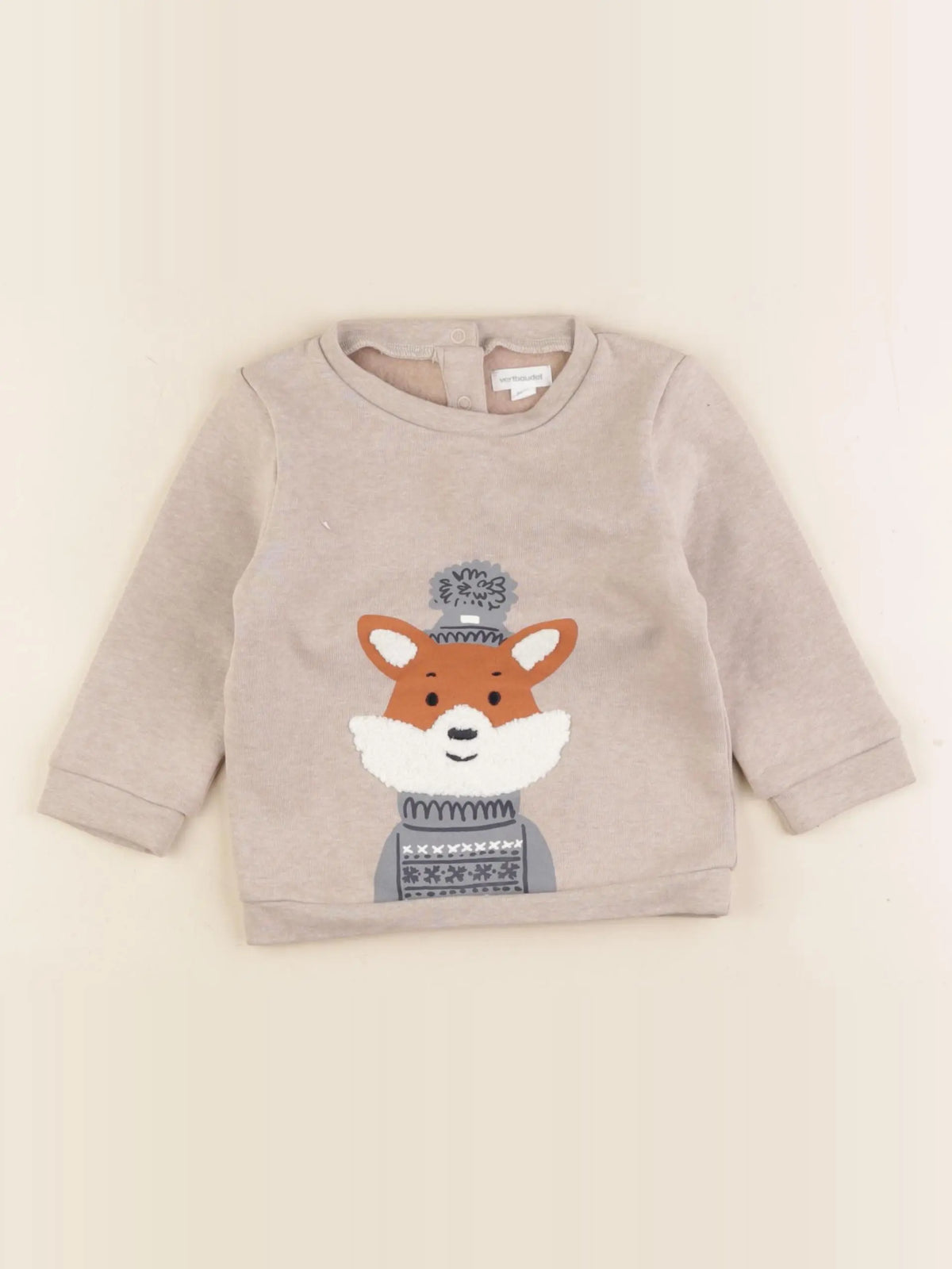 Vertbaudet - sweat marron - 12 mois