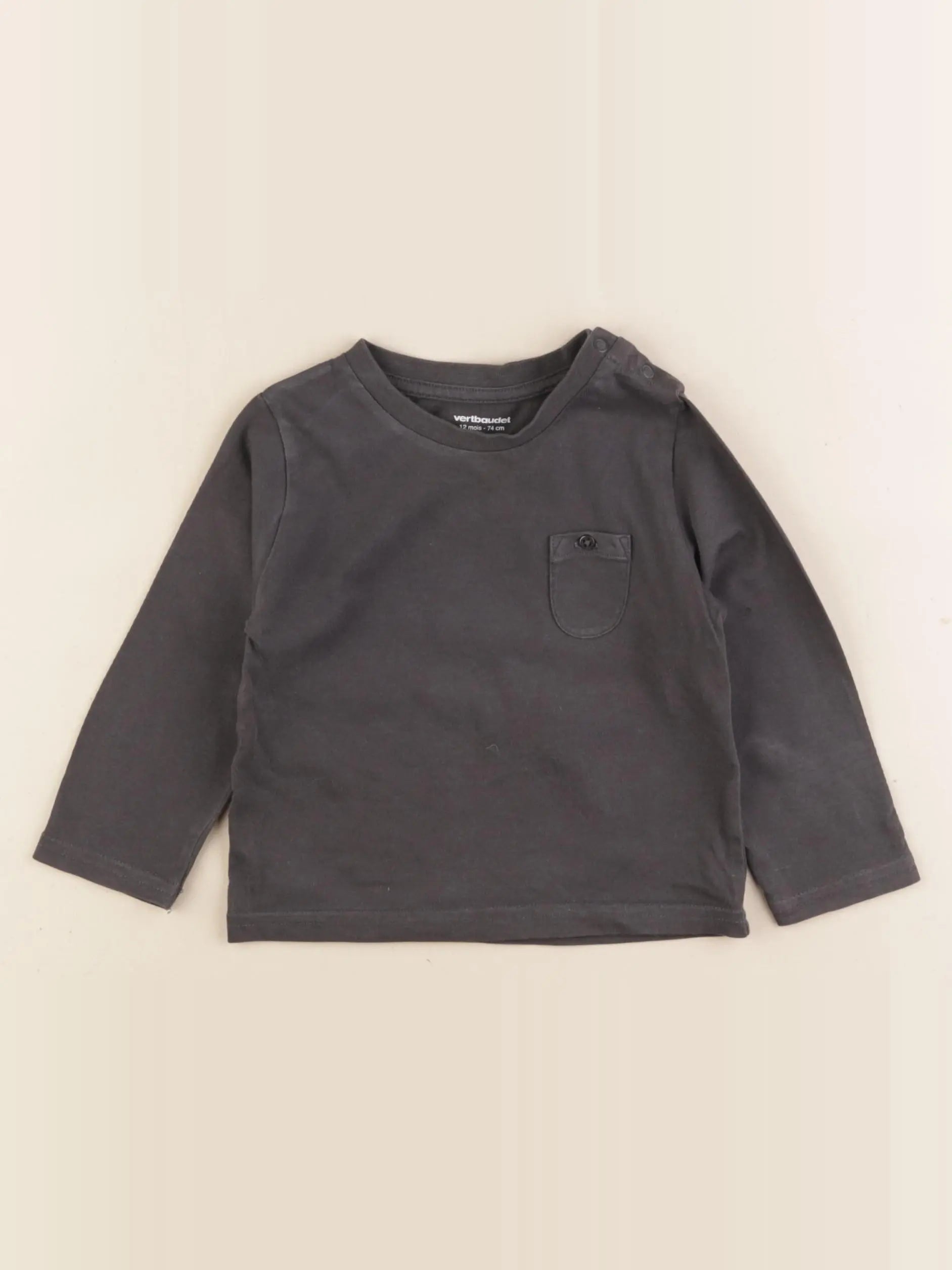 Vertbaudet - tee-shirt gris - 12 mois