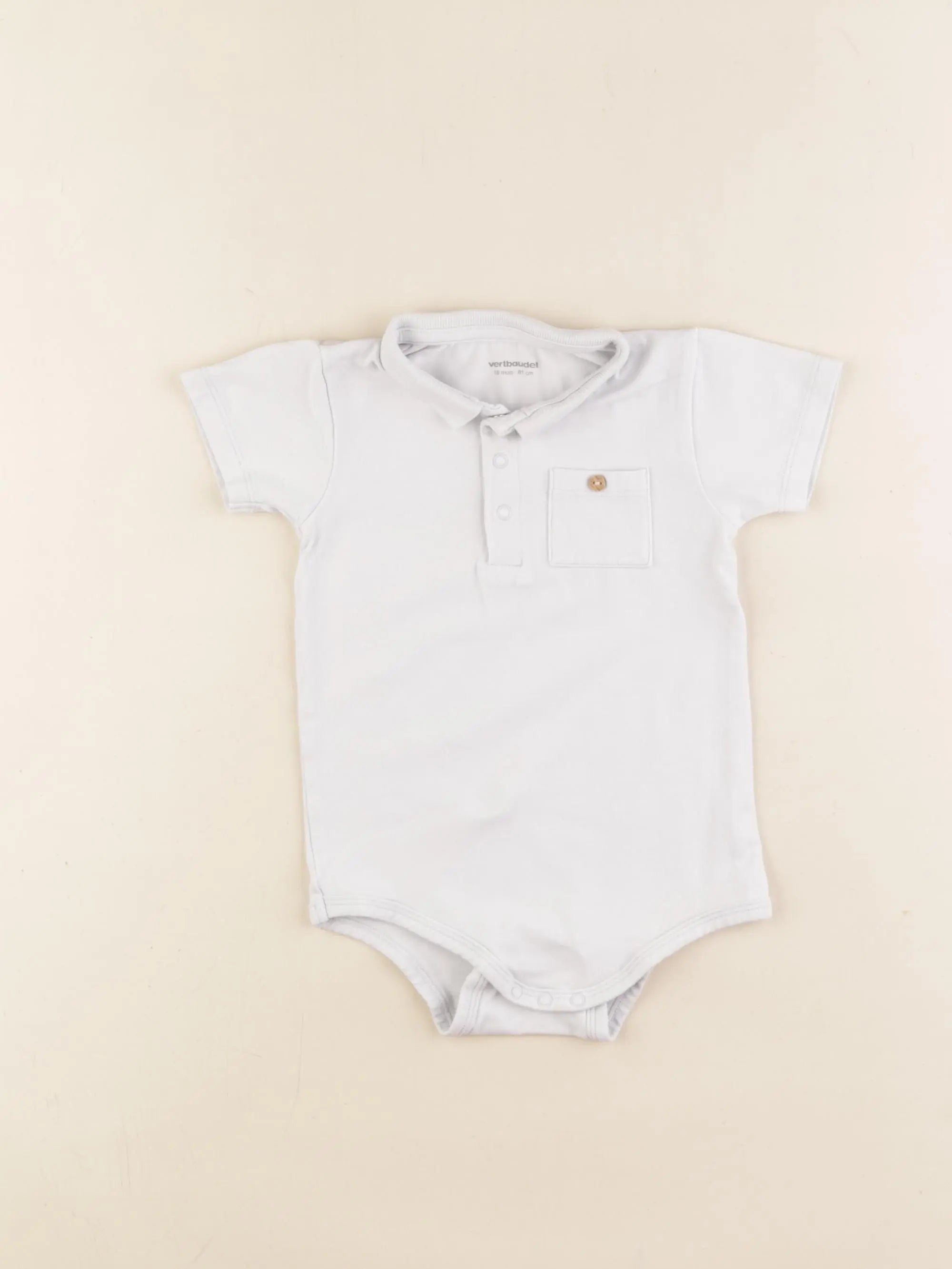 Vertbaudet - body à col blanc - 18 mois