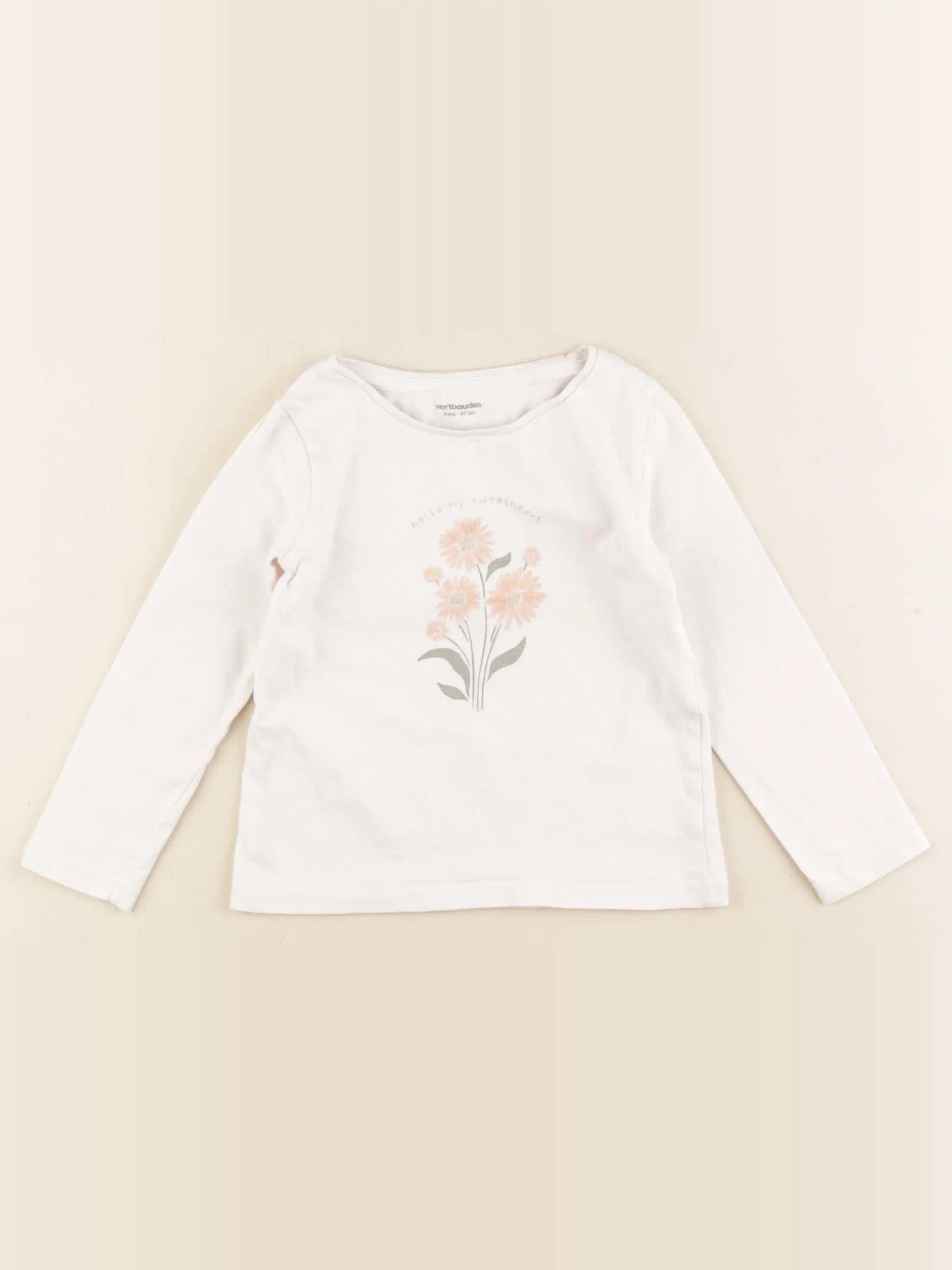 Vertbaudet - tee-shirt blanc - 3 ans