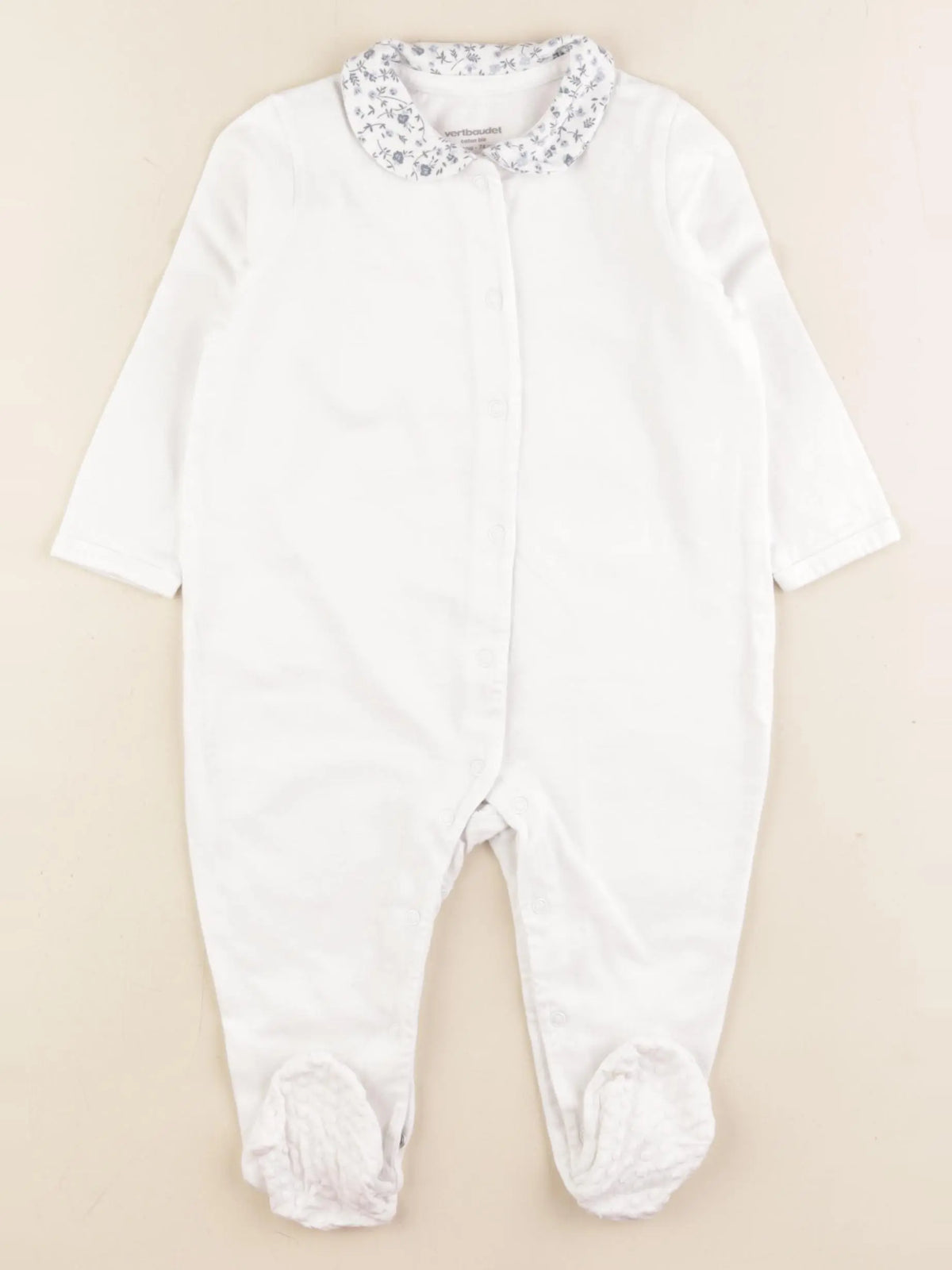 Vertbaudet - pyjama coton blanc - 12 mois