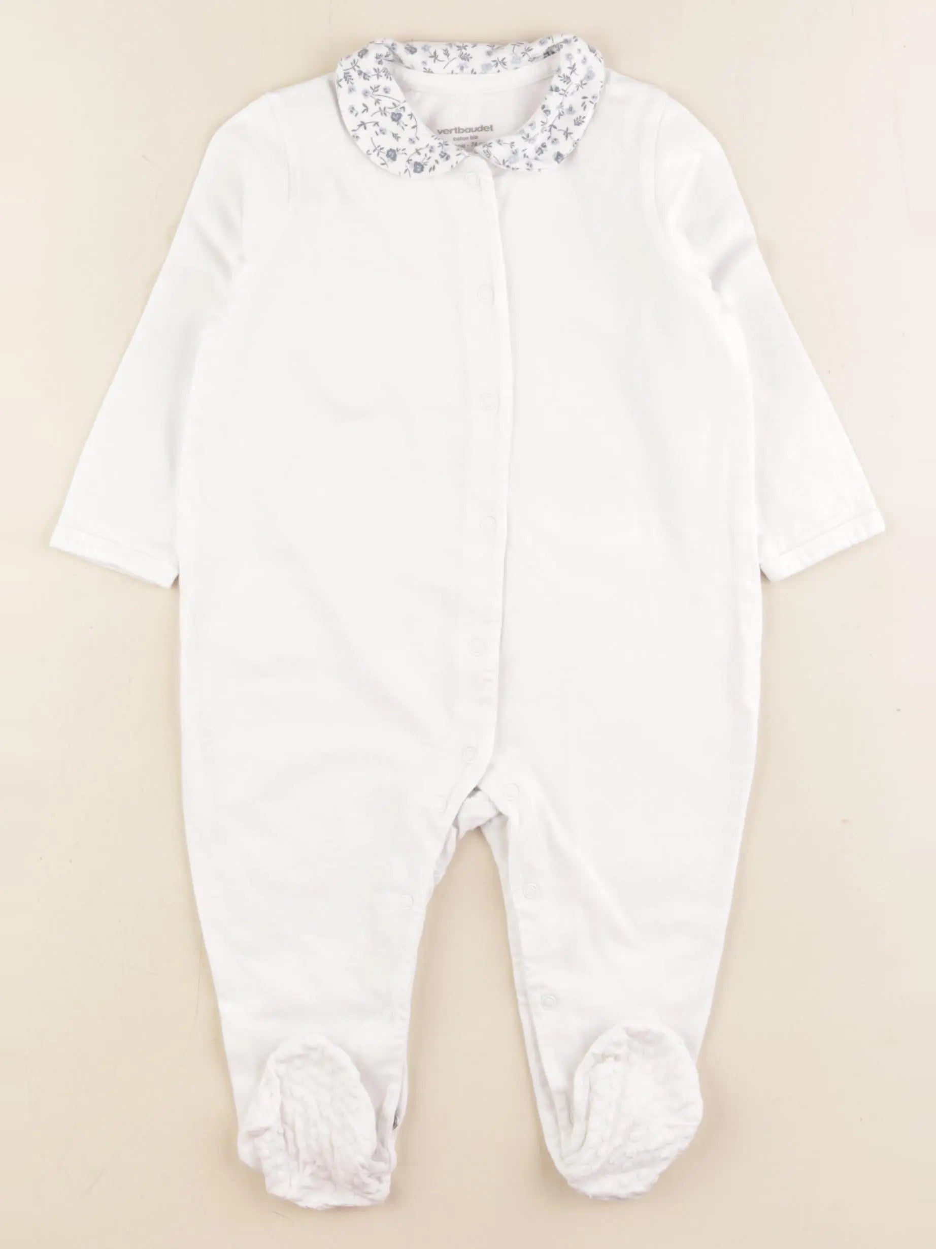 Vertbaudet - pyjama coton blanc - 12 mois