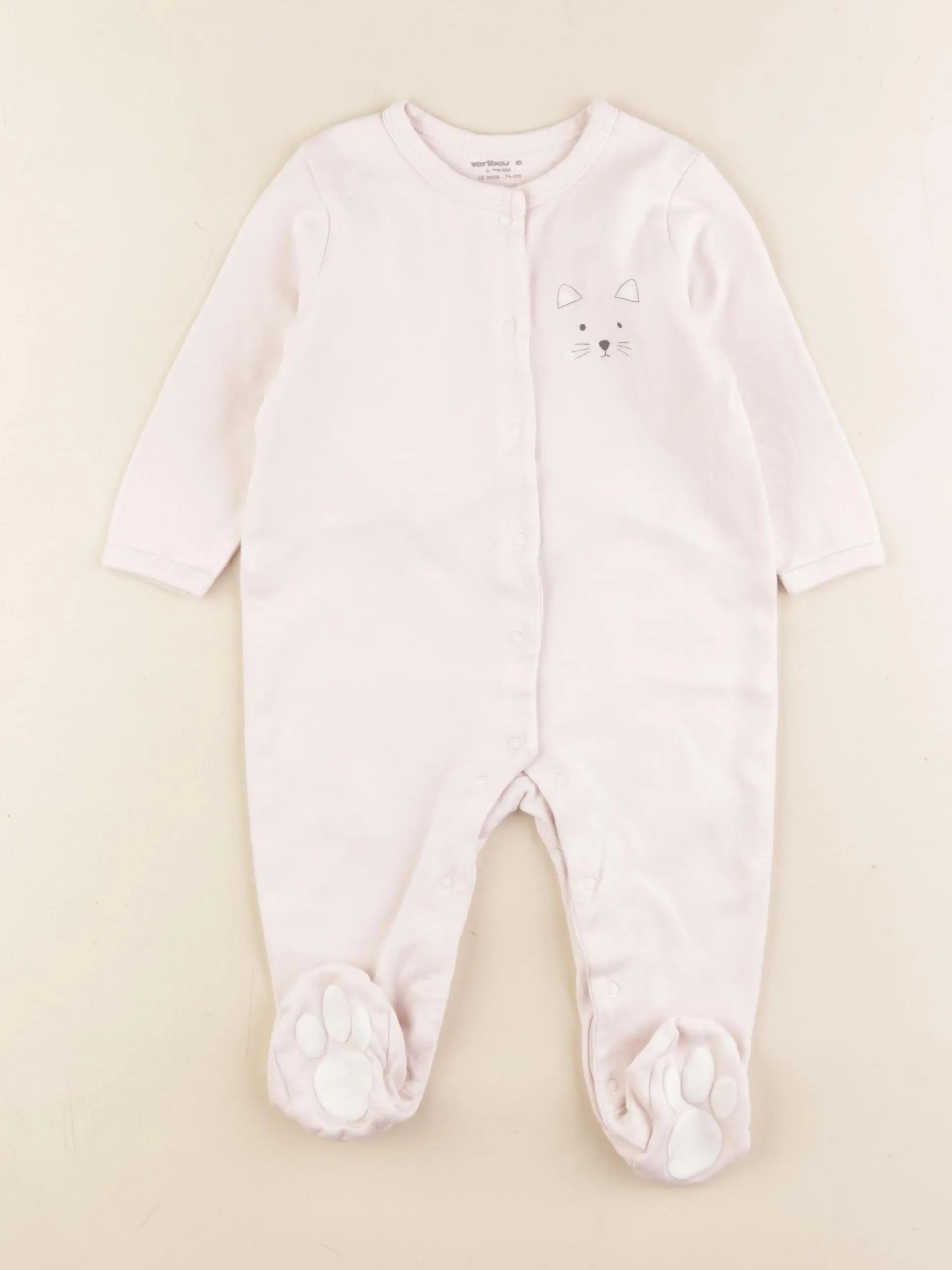 Vertbaudet - pyjama coton blanc - 12 mois