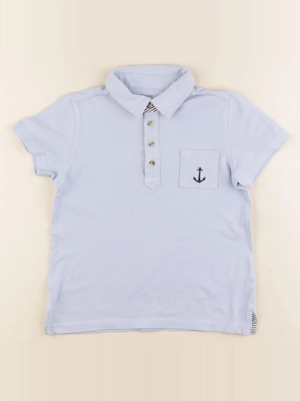 Vertbaudet - polo bleu - 7 ans