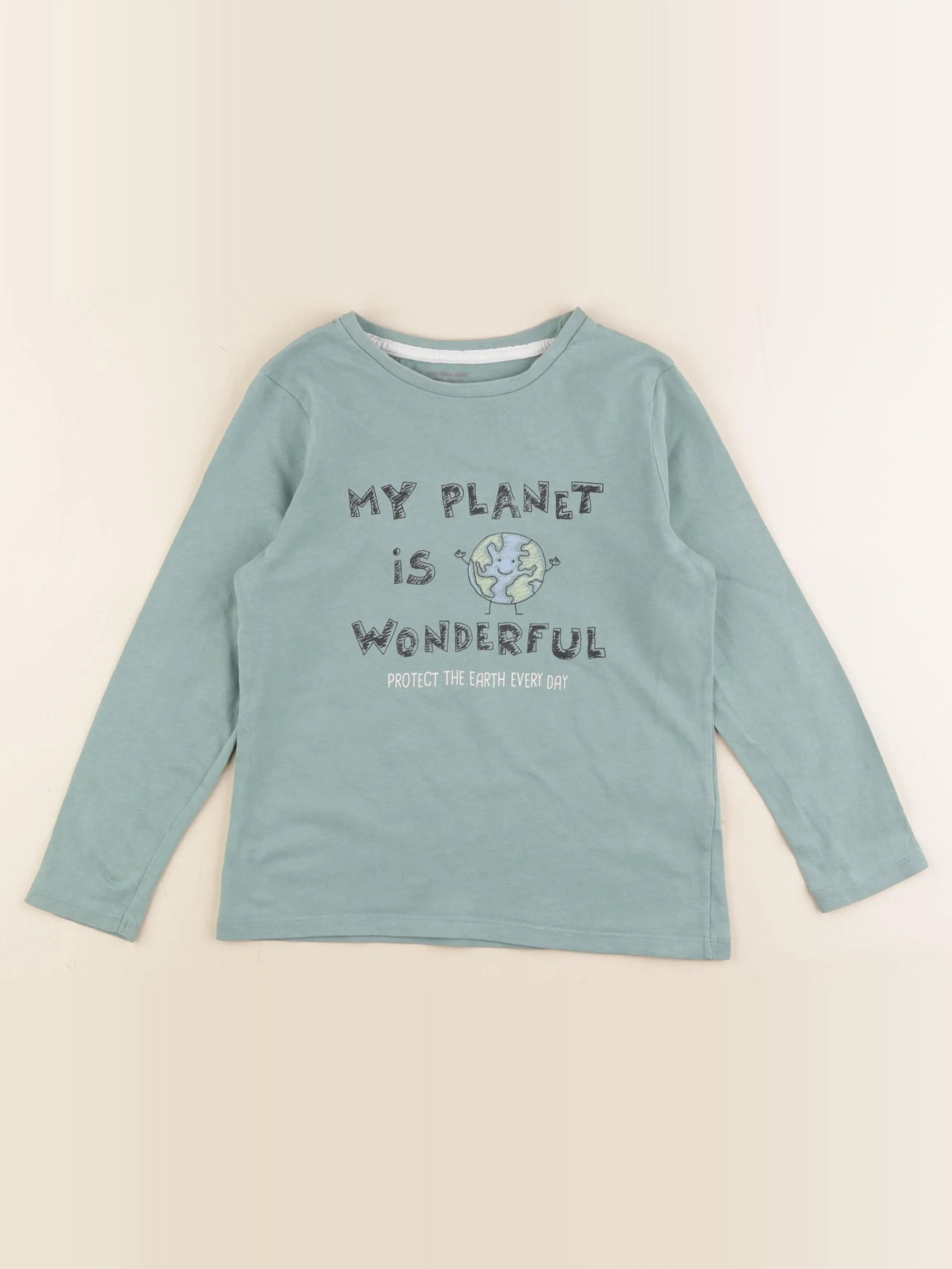 Vertbaudet - tee-shirt vert - 8 ans