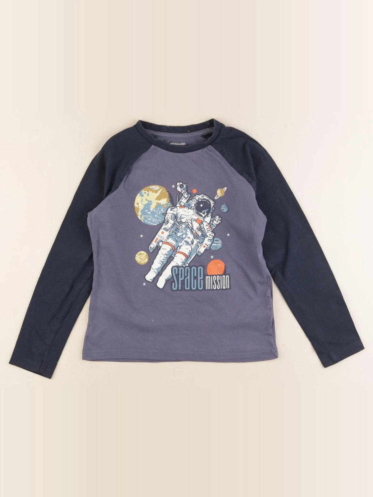 Vertbaudet - tee-shirt bleu - 8 ans