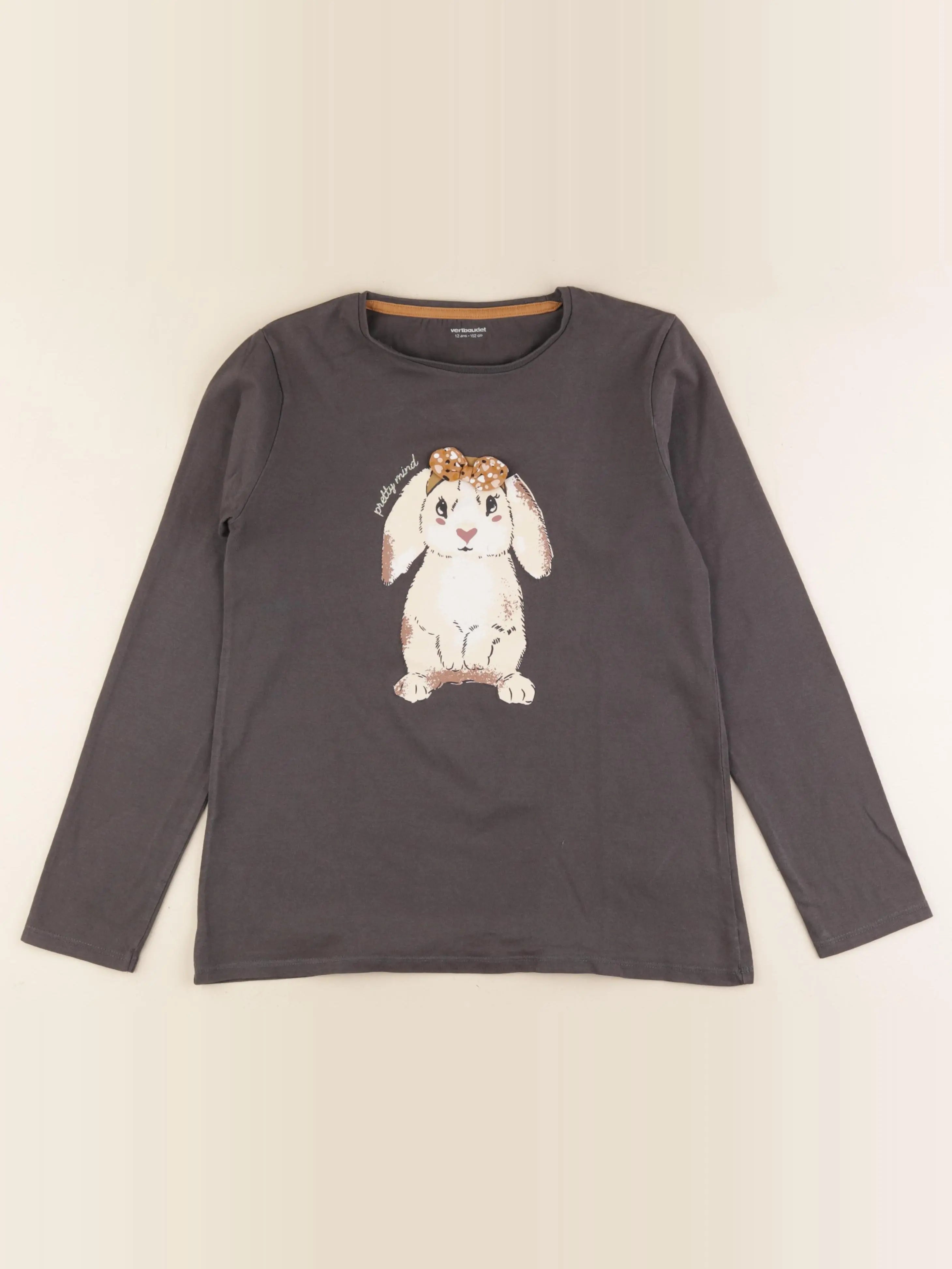 Vertbaudet - tee-shirt marron - 12 ans