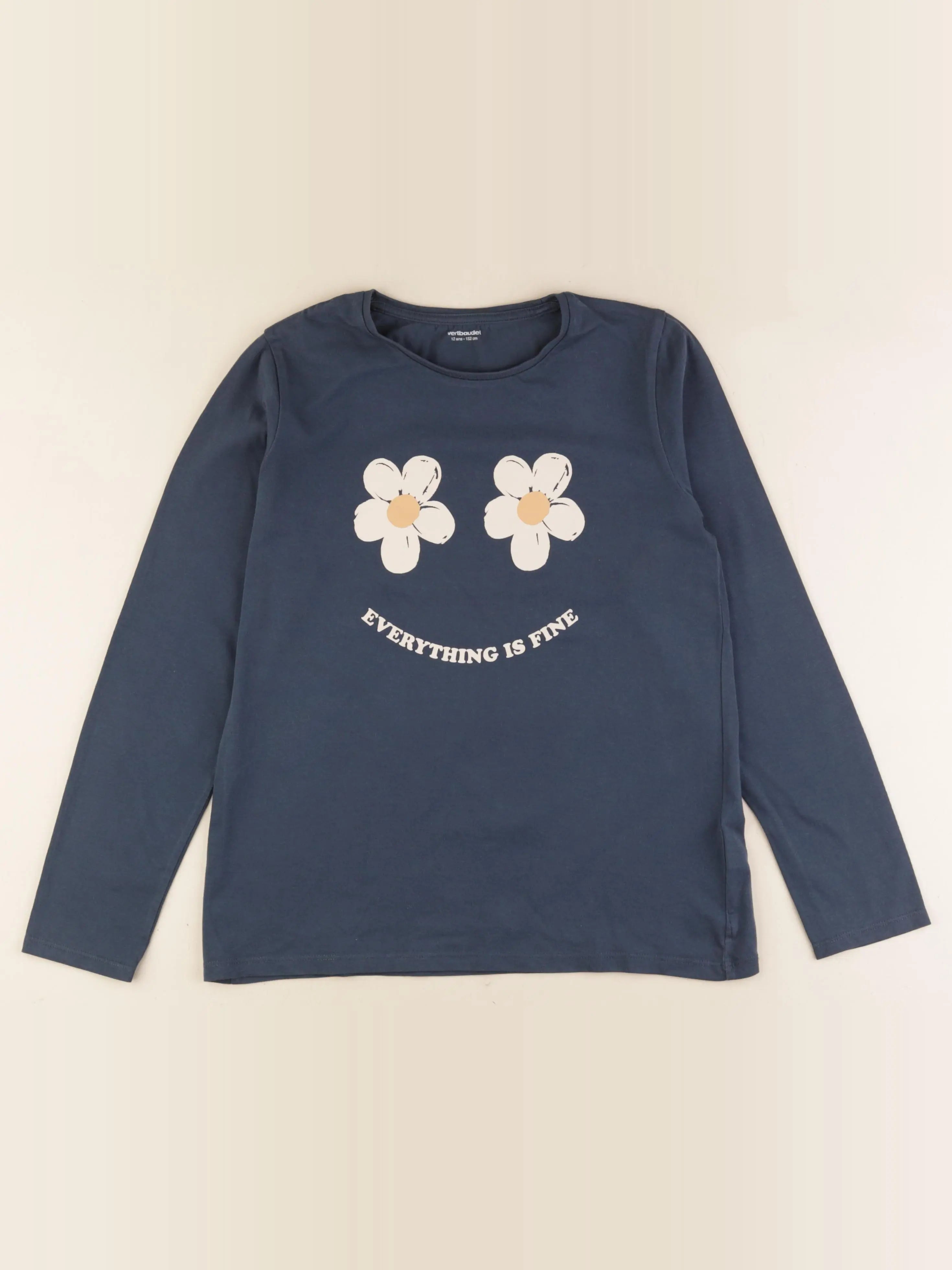 Vertbaudet - tee-shirt bleu - 12 ans