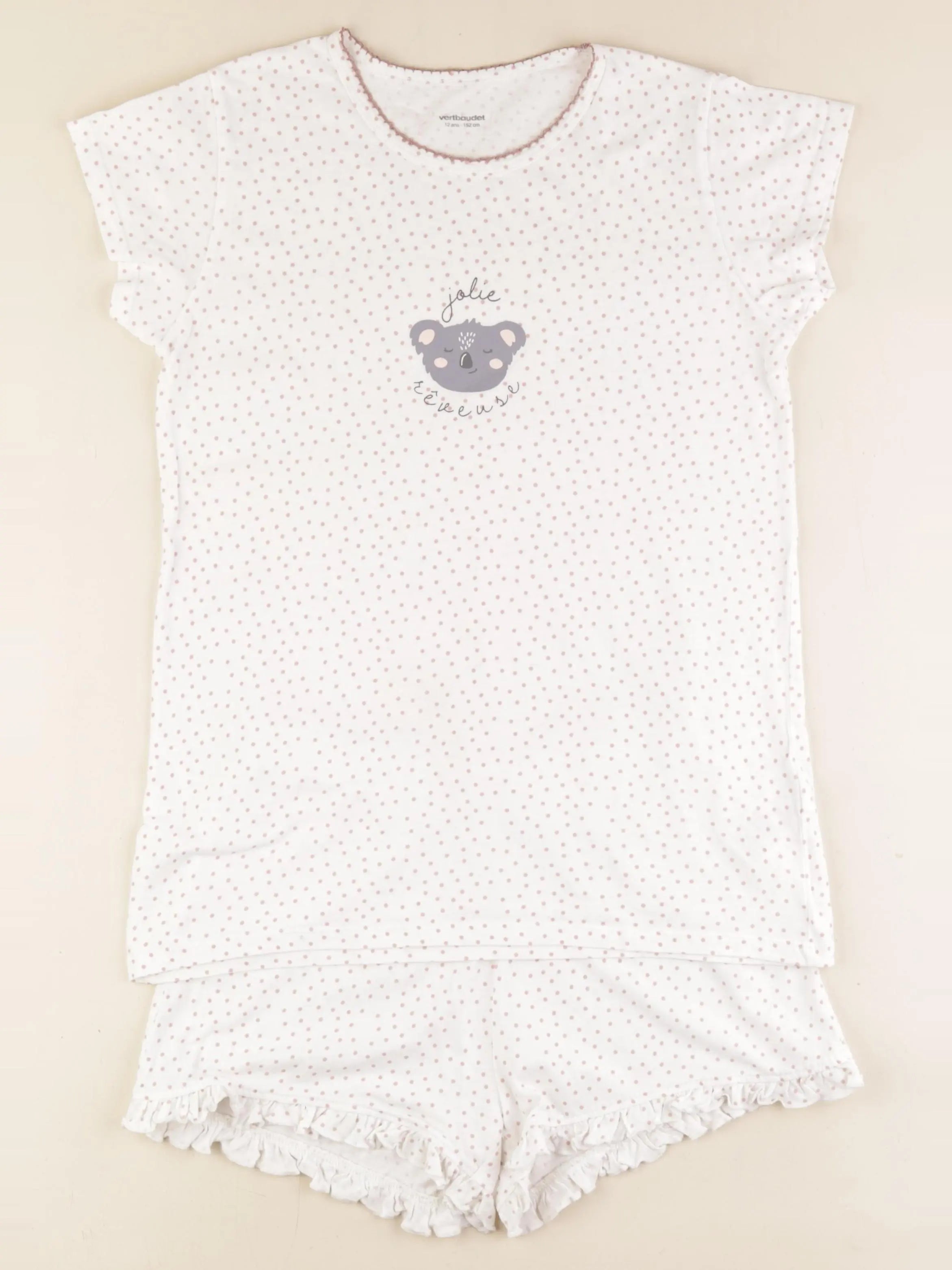 Vertbaudet - pyjama coton blanc - 12 ans