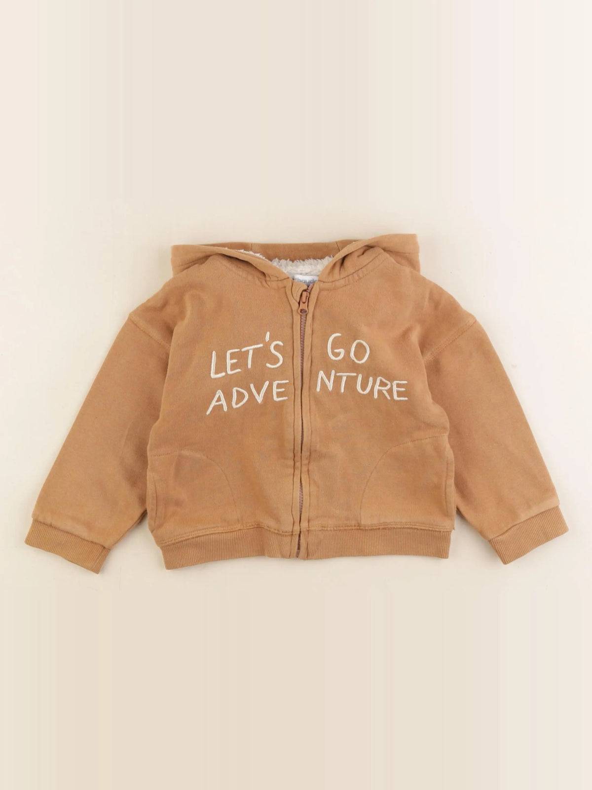 Vertbaudet - sweat marron - 24 mois