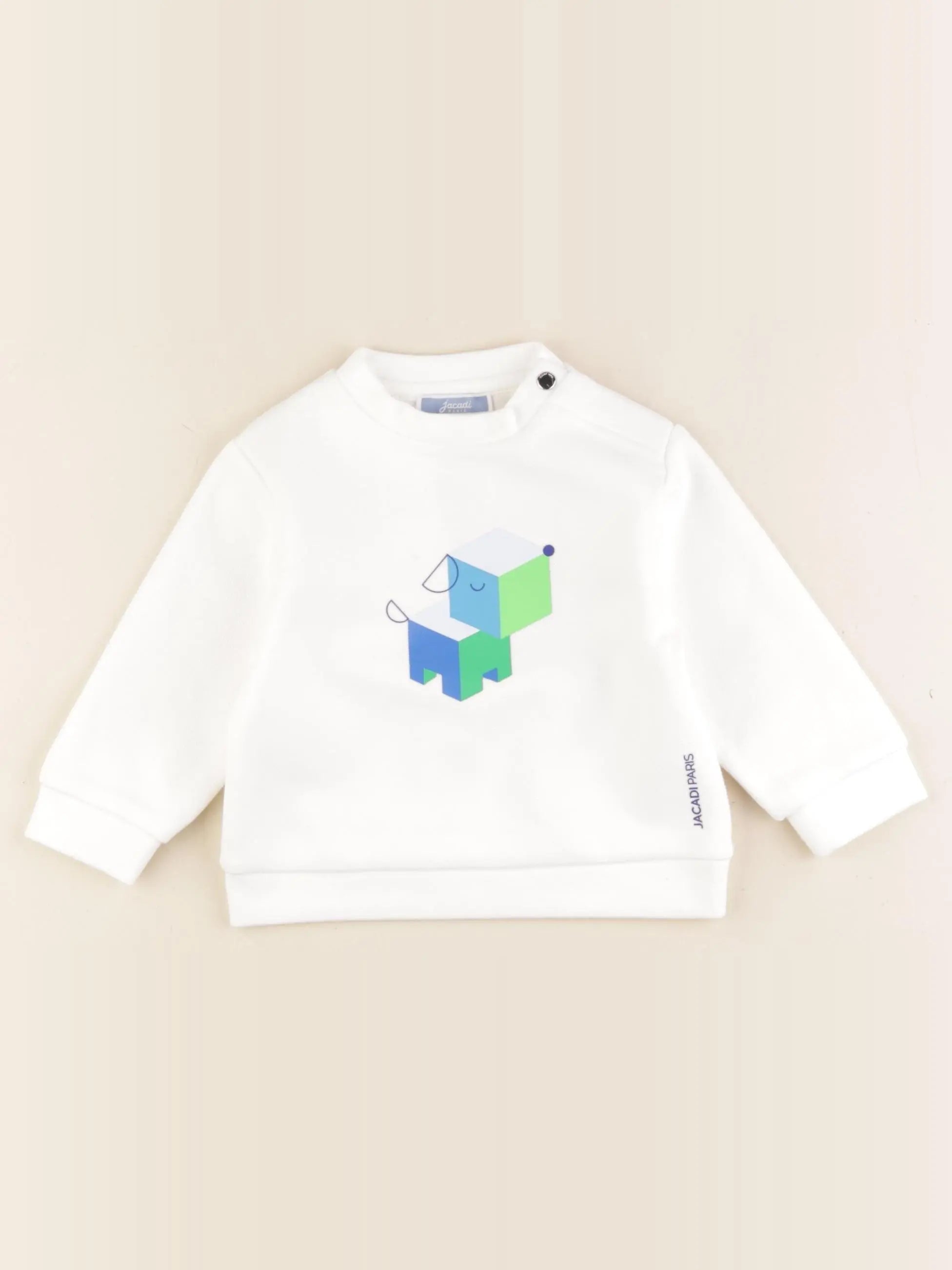 Jacadi - sweat blanc - 12 mois
