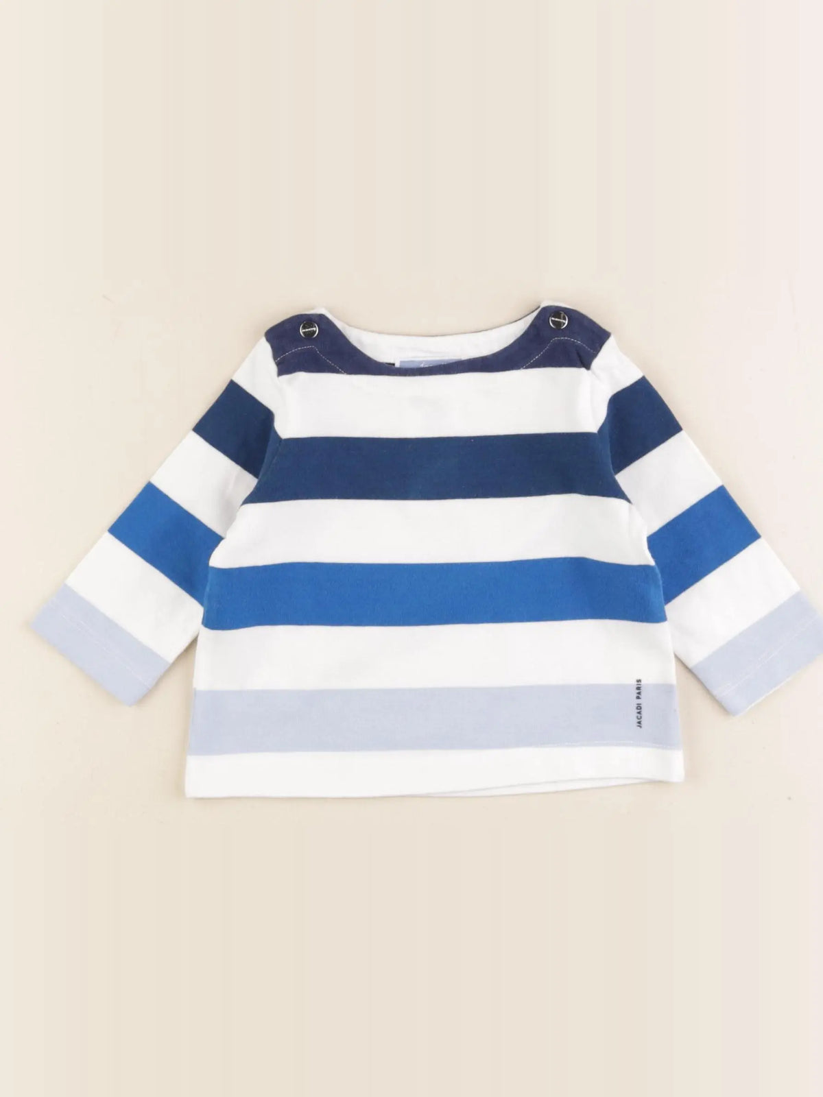 Jacadi - tee-shirt blanc, bleu - 6 mois