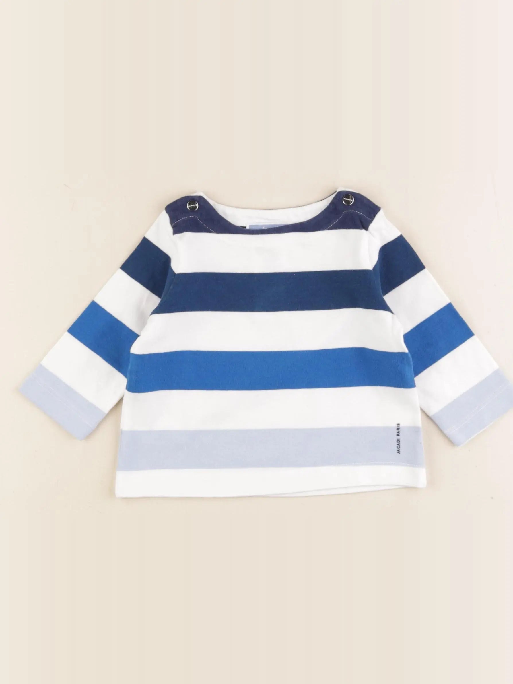 Jacadi - tee-shirt blanc, bleu - 6 mois