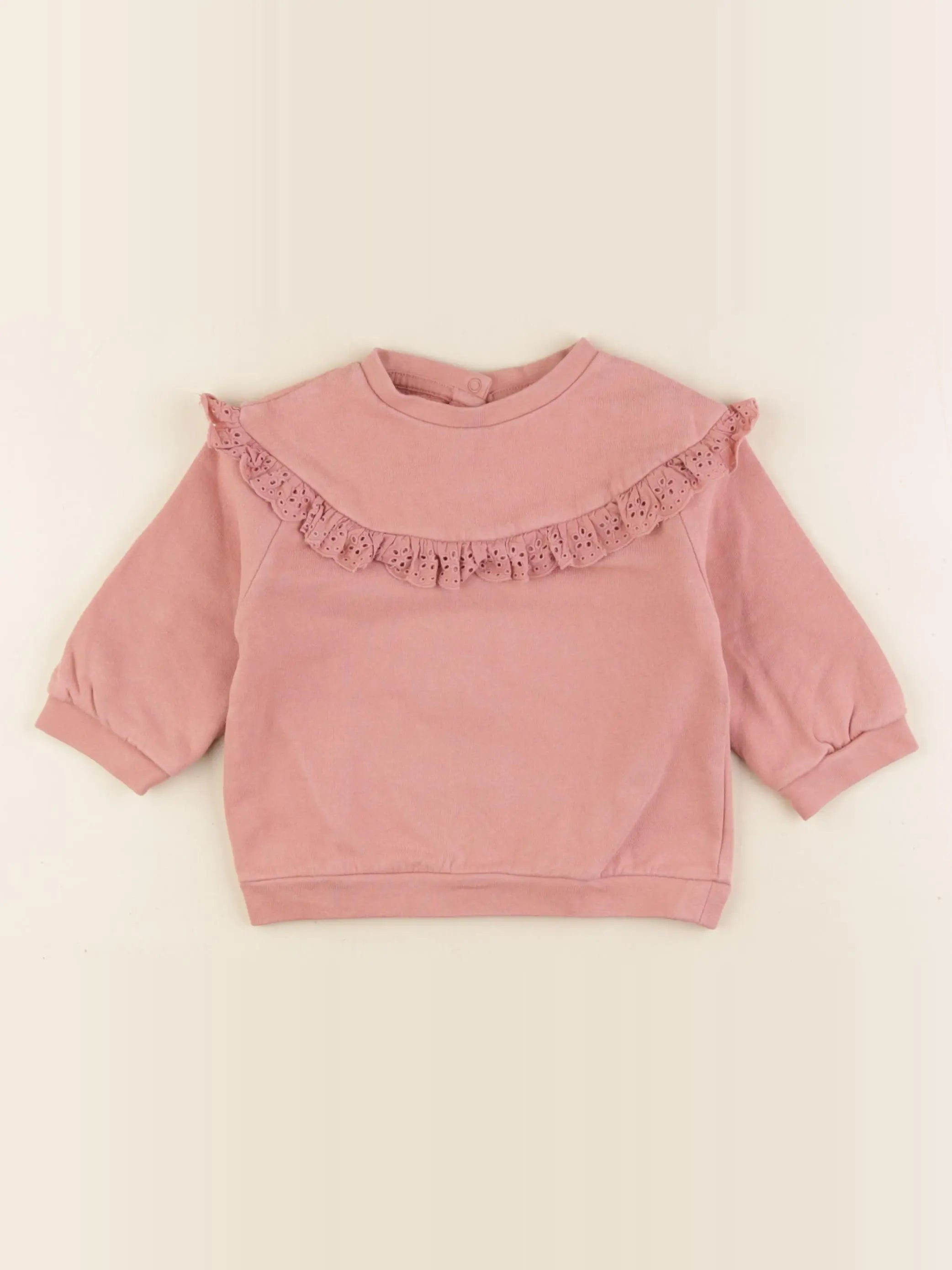 Vertbaudet - sweat rose - 12 mois