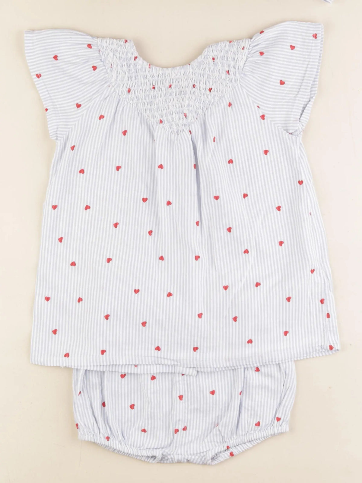 Vertbaudet - ensemble bleu, blanc - 18 mois