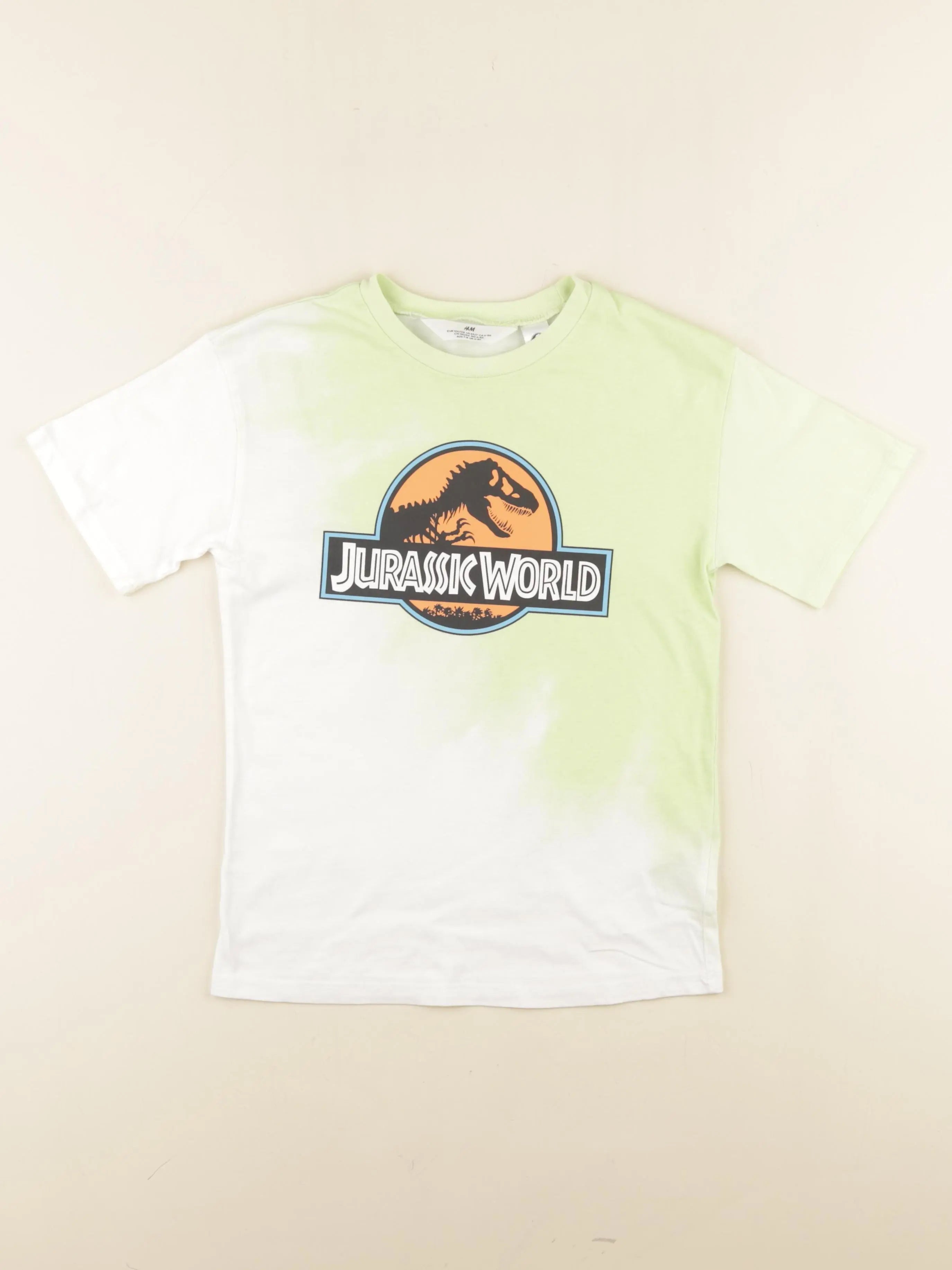 H&M - tee-shirt vert, blanc - 6/8 ans