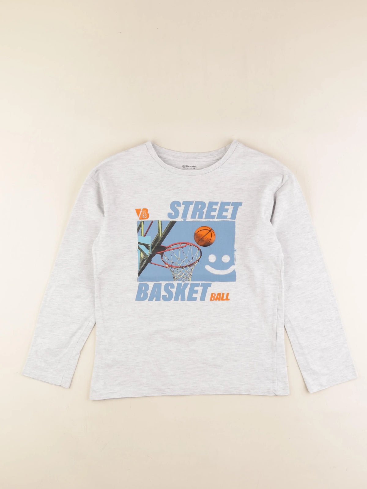 Vertbaudet - tee-shirt rouge, gris - 12 ans