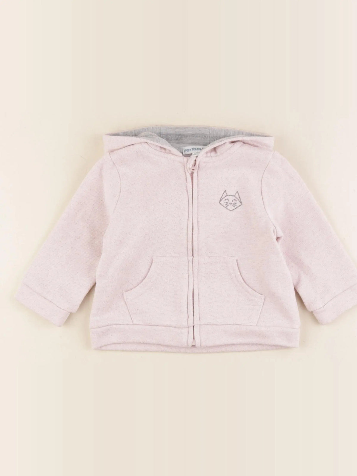 Vertbaudet - sweat rose - 6 mois