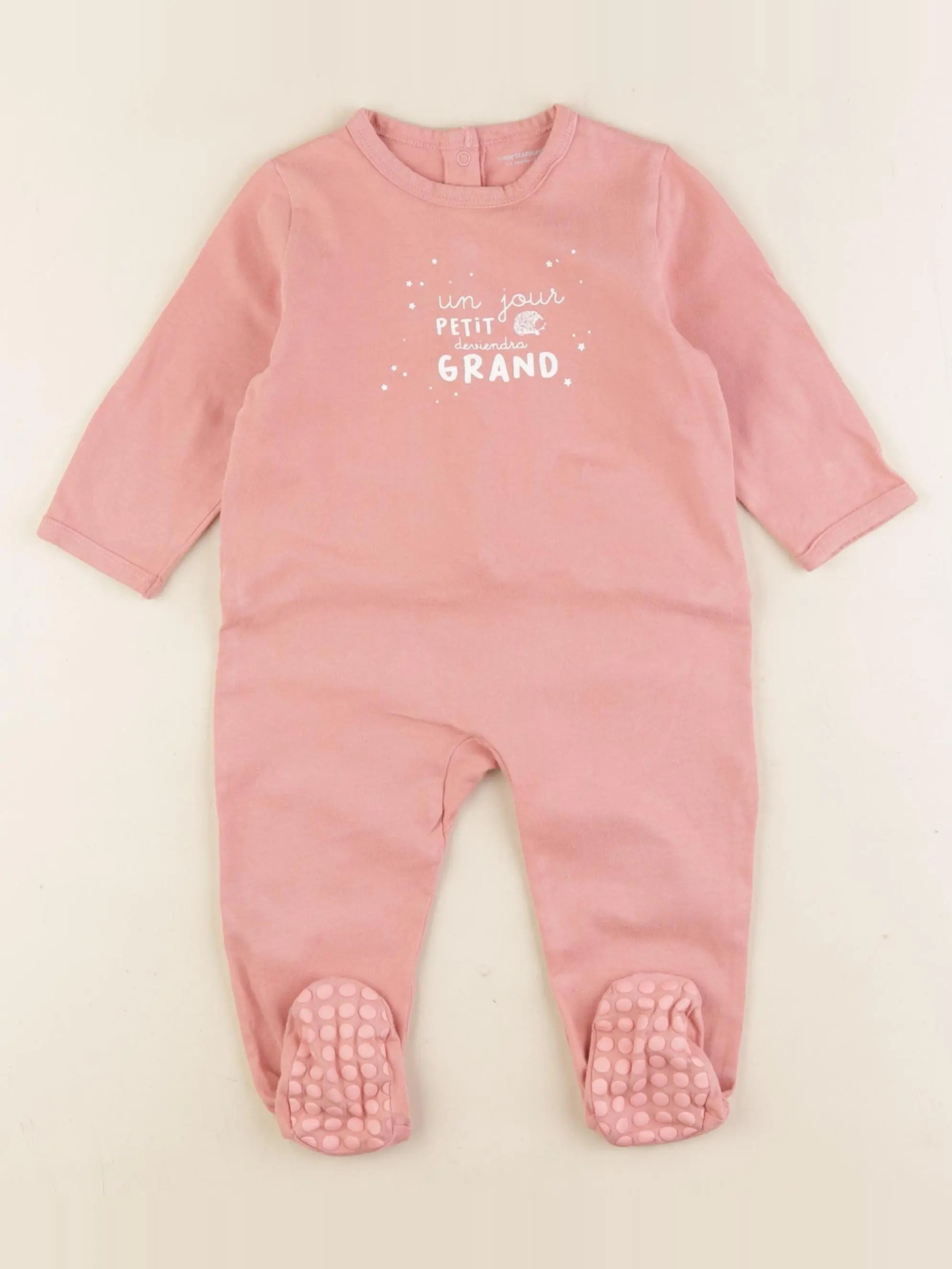 Vertbaudet - pyjama coton rose - 12 mois